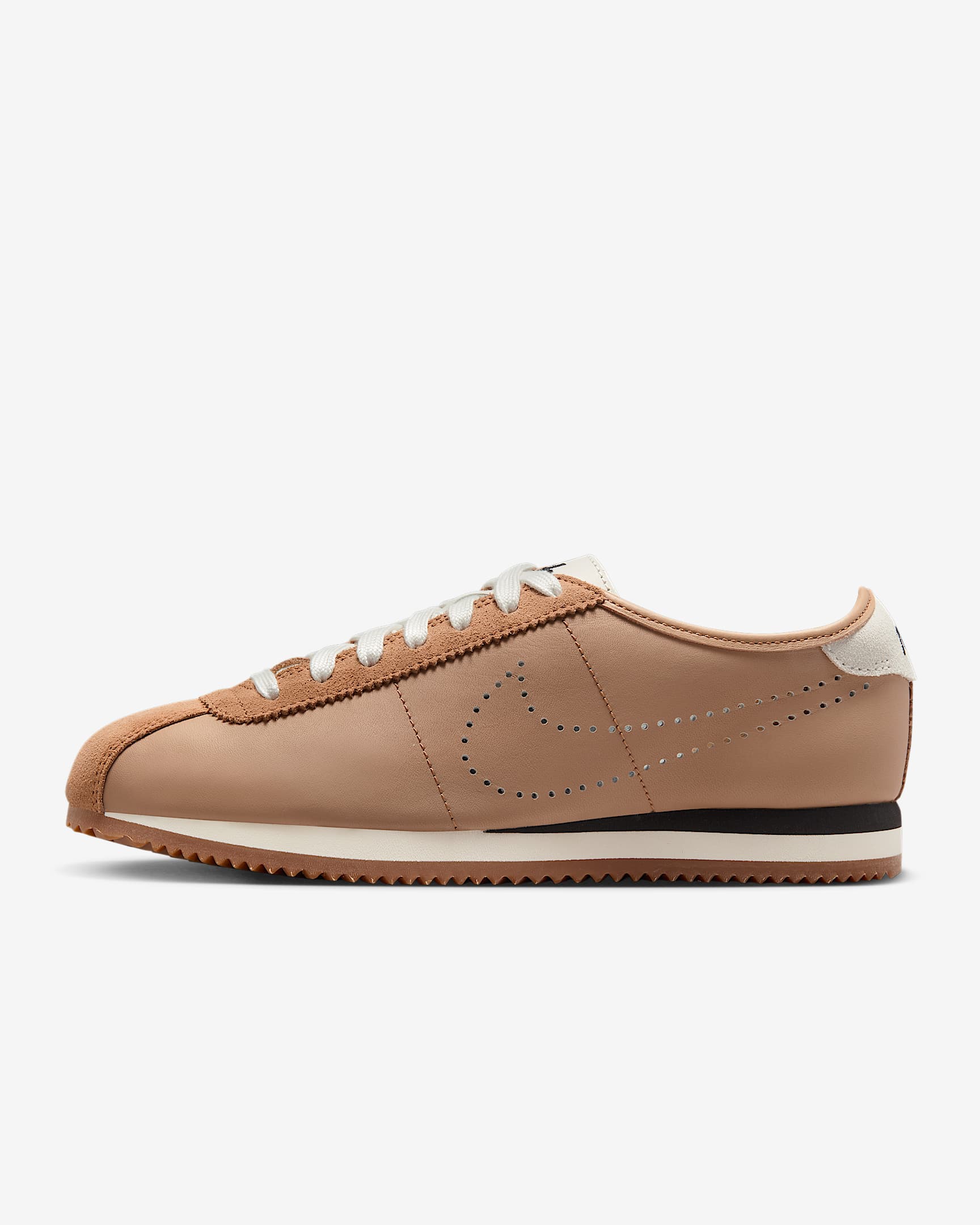 Nike Cortez Leather 女子运动鞋 - 淡页岩黑/帆白/橡皮中褐/黑