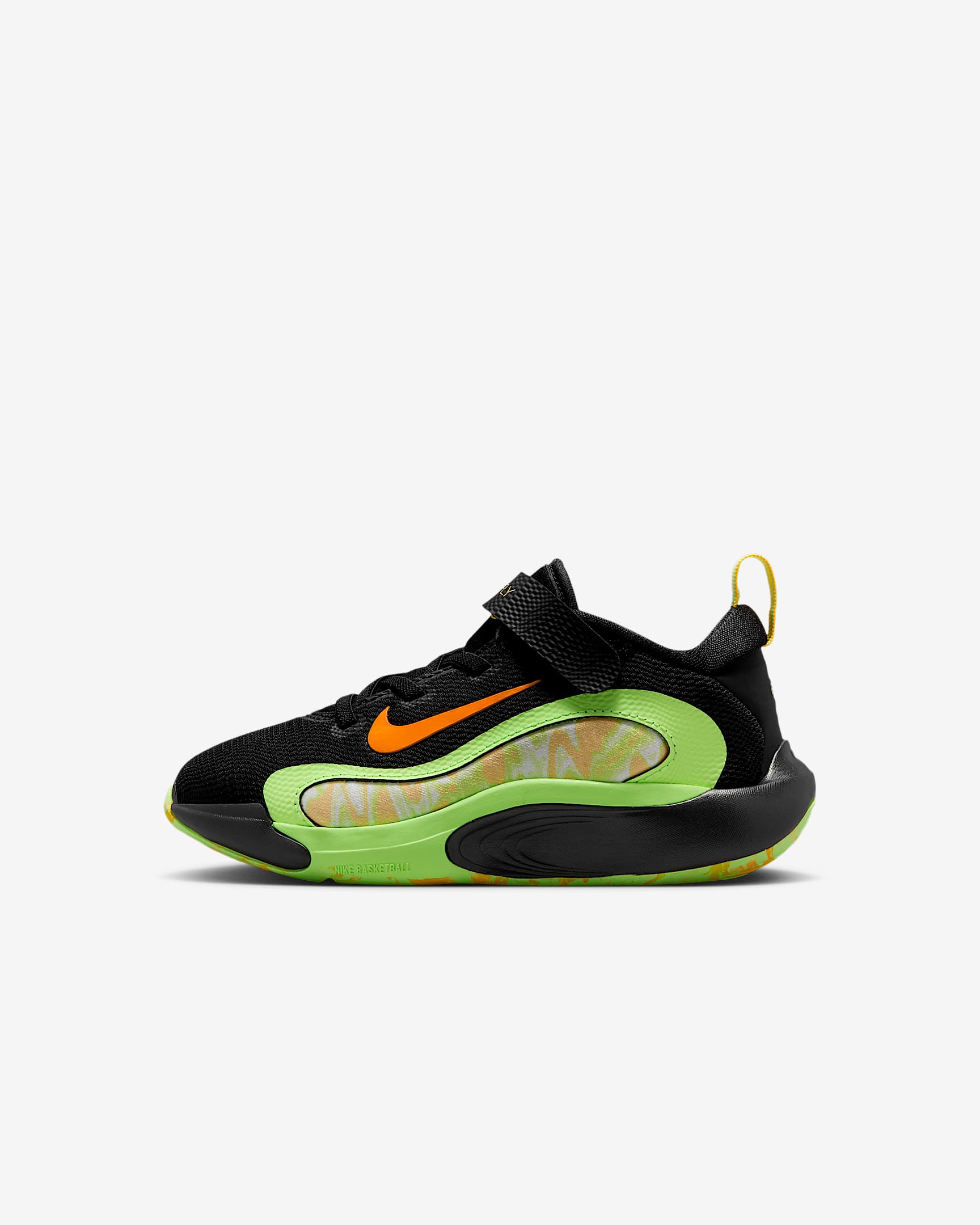 Nike IsoFly 幼童运动鞋 - 黑/爆炸绿黄/激光橙