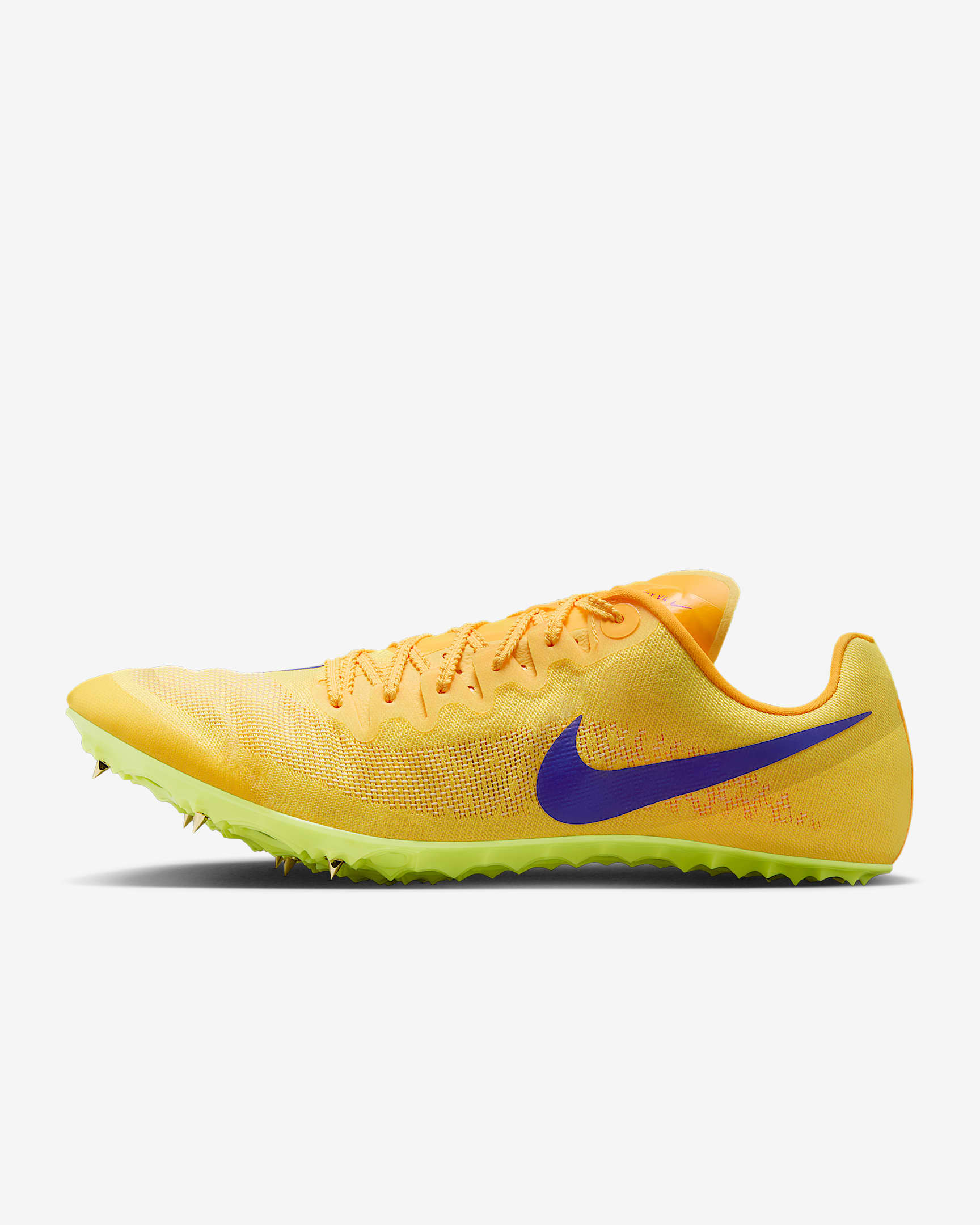 Nike Zoom JA Fly 4 男子田径钉鞋 - 脉冲柠檬黄绿/荧光冰黄/大学金/耀眼靛紫