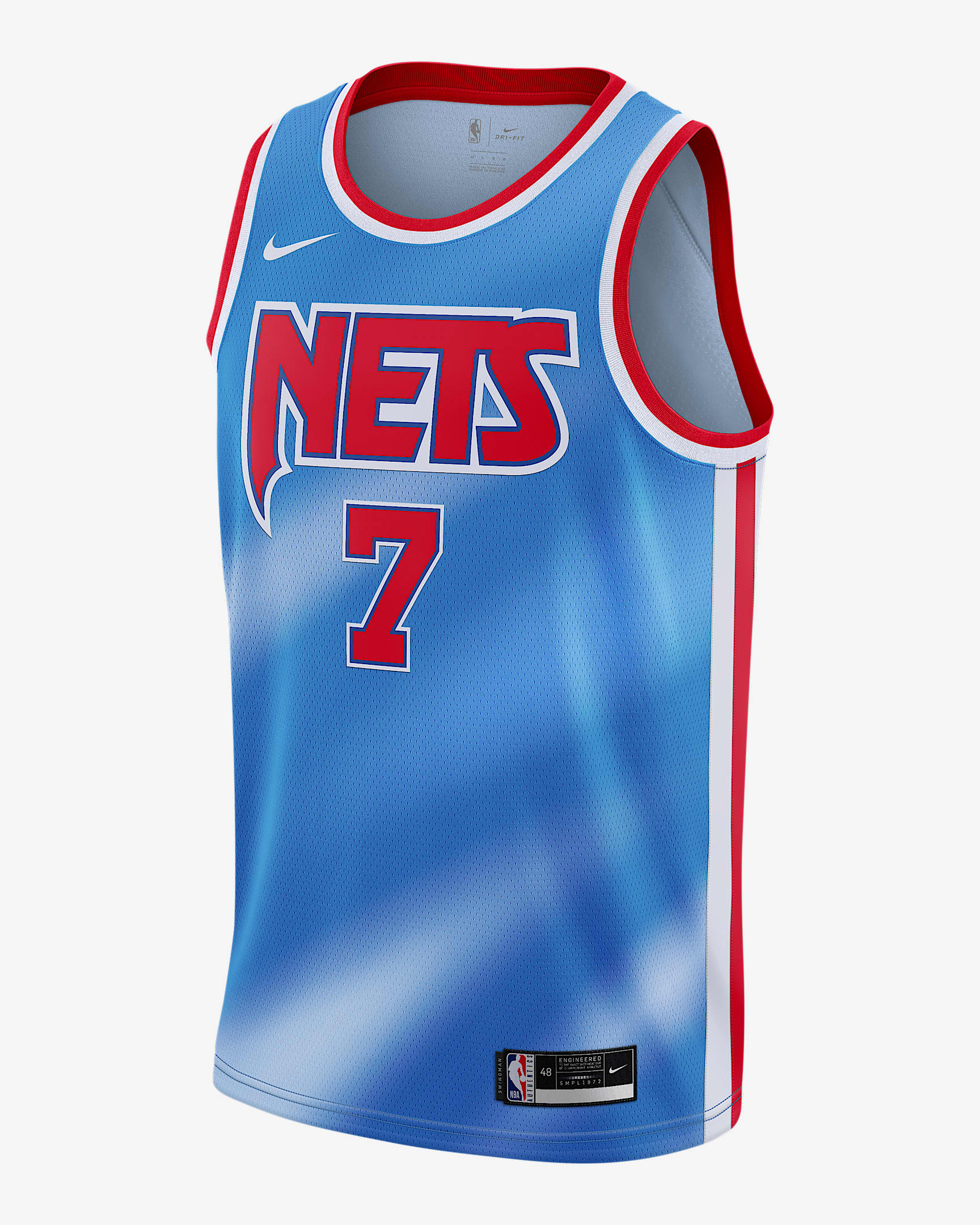 2020 赛季布鲁克林篮网队 Classic Edition Nike NBA Swingman Jersey 男子球衣 - 太平洋蓝/白色/大学红