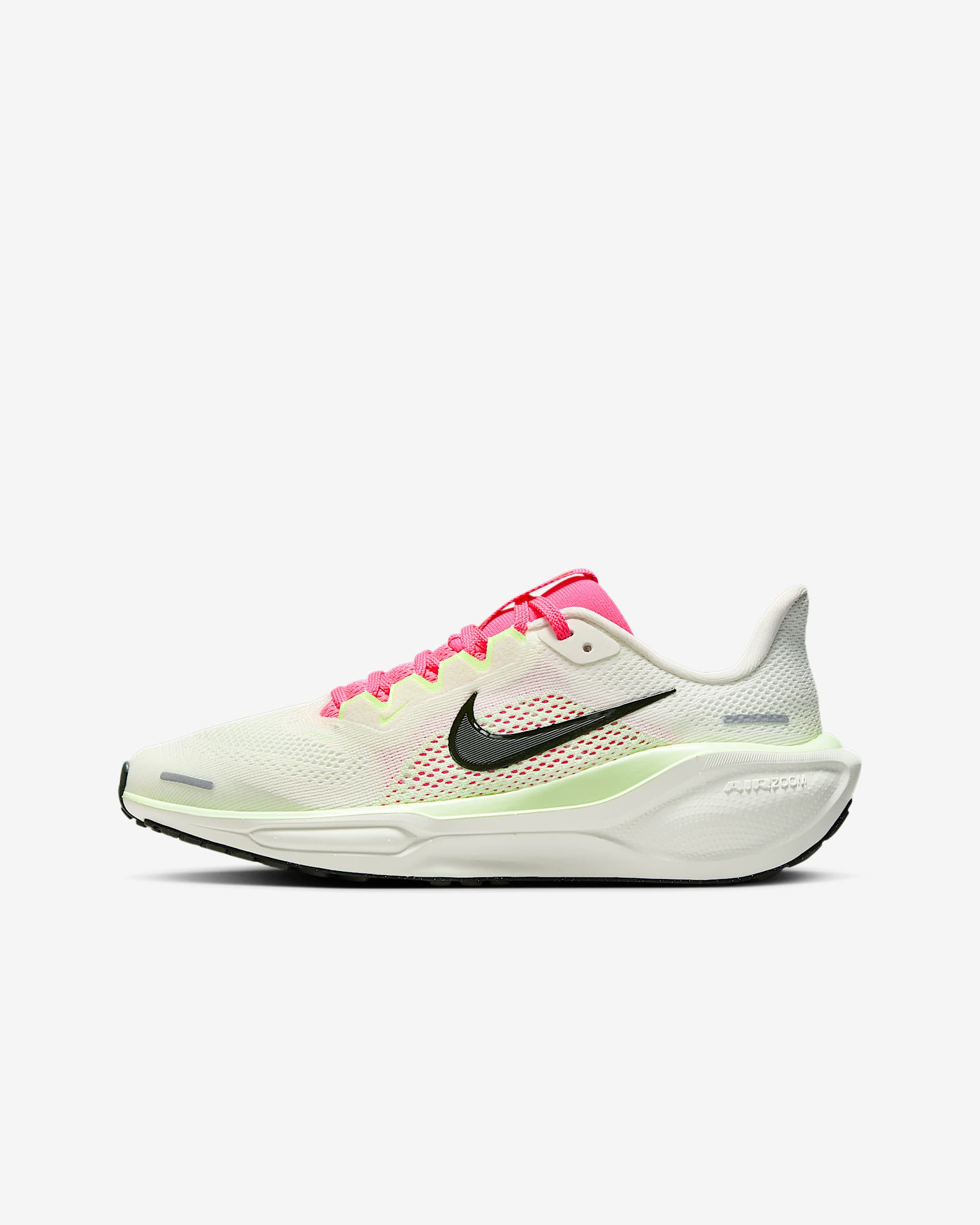 Nike Pegasus 41 耐克小飞马大童体考公路跑步鞋 - 帆白/透明粉/亮深红/红杉绿
