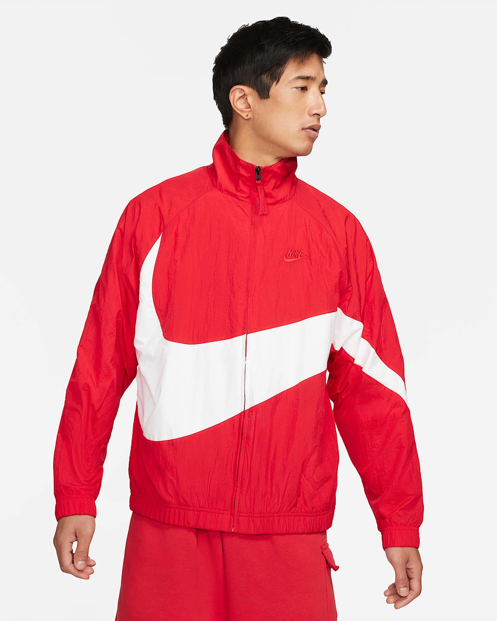 Nike Sportswear "Swoosh" 男子梭织夹克 - 大学红/白色/大学红/大学红