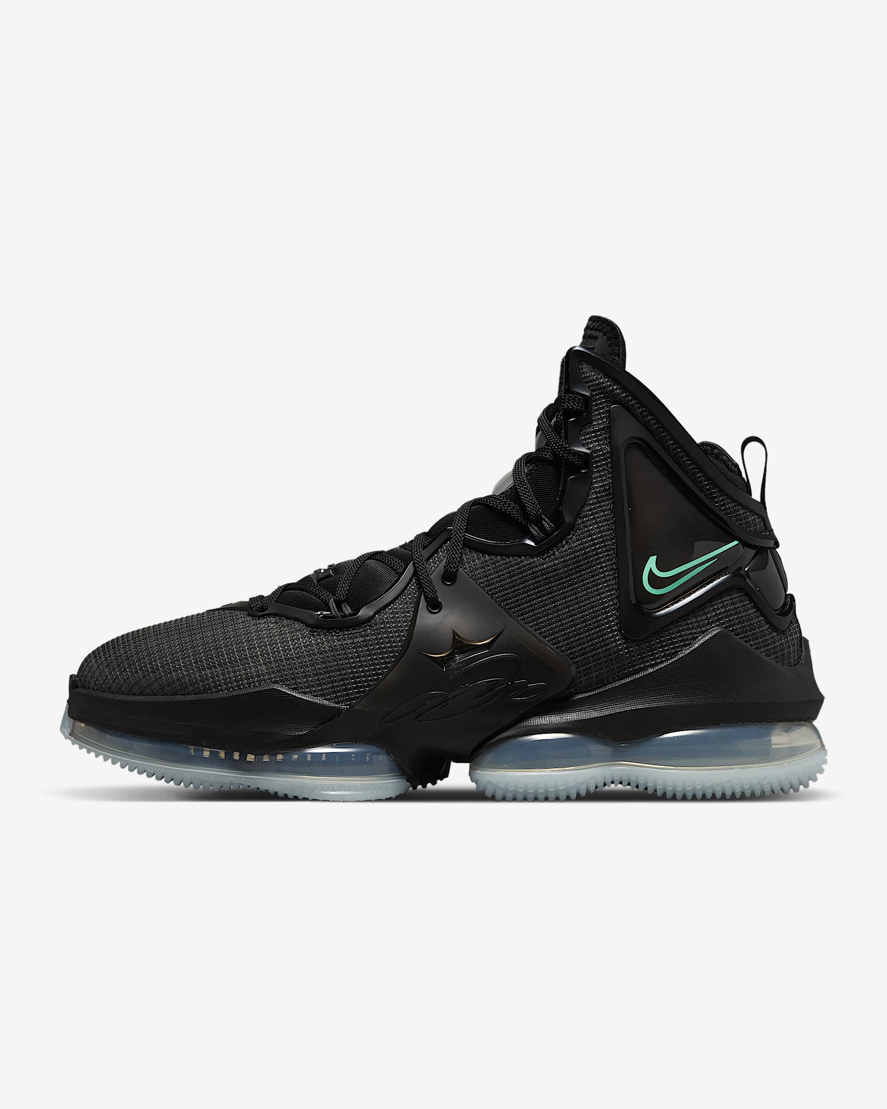LeBron XIX EP 男/女詹姆斯19实战篮球鞋 - 黑/煤黑/光辉绿