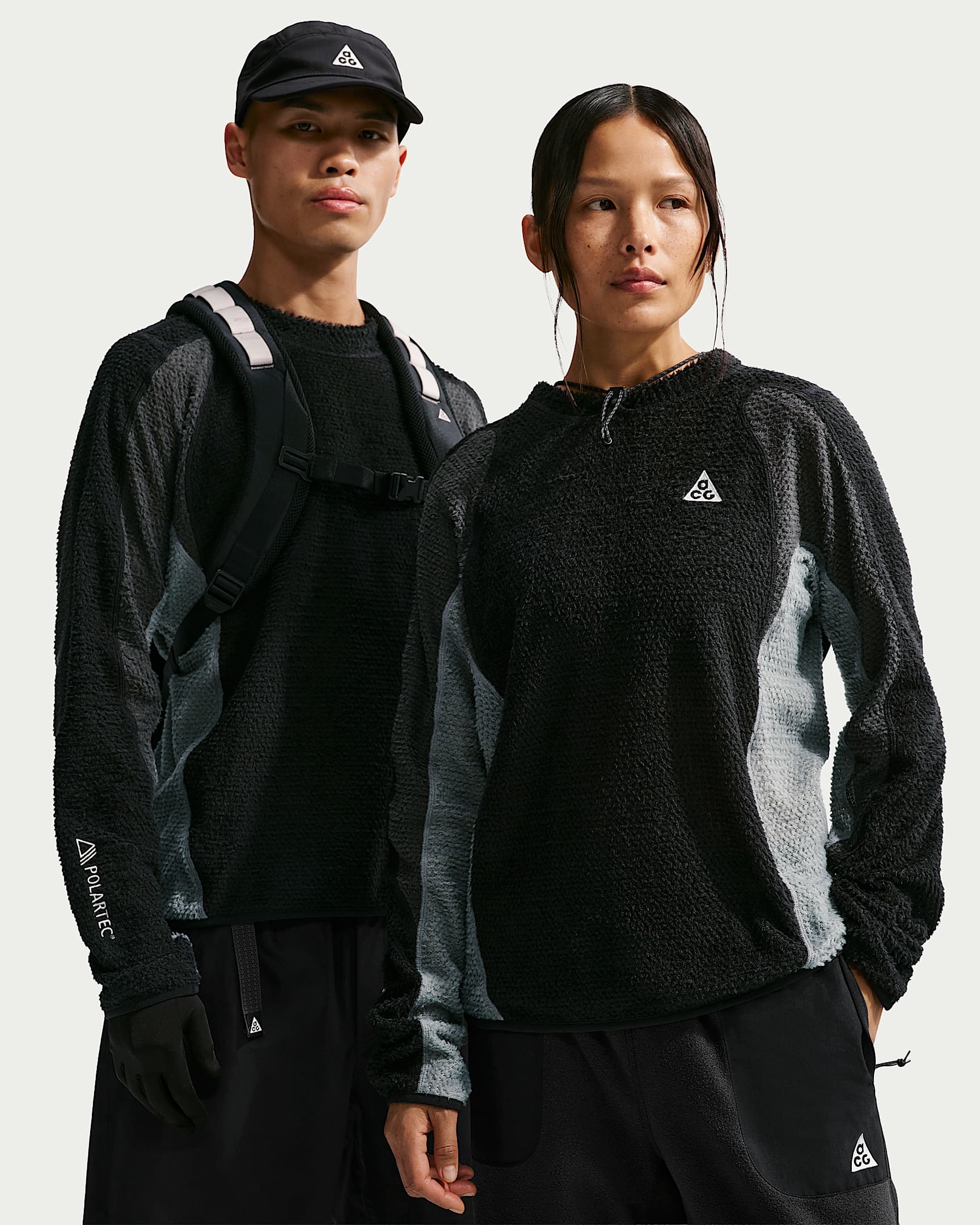 Nike ACG 男子加绒圆领上衣 - 黑/煤黑/冷灰/山峰白