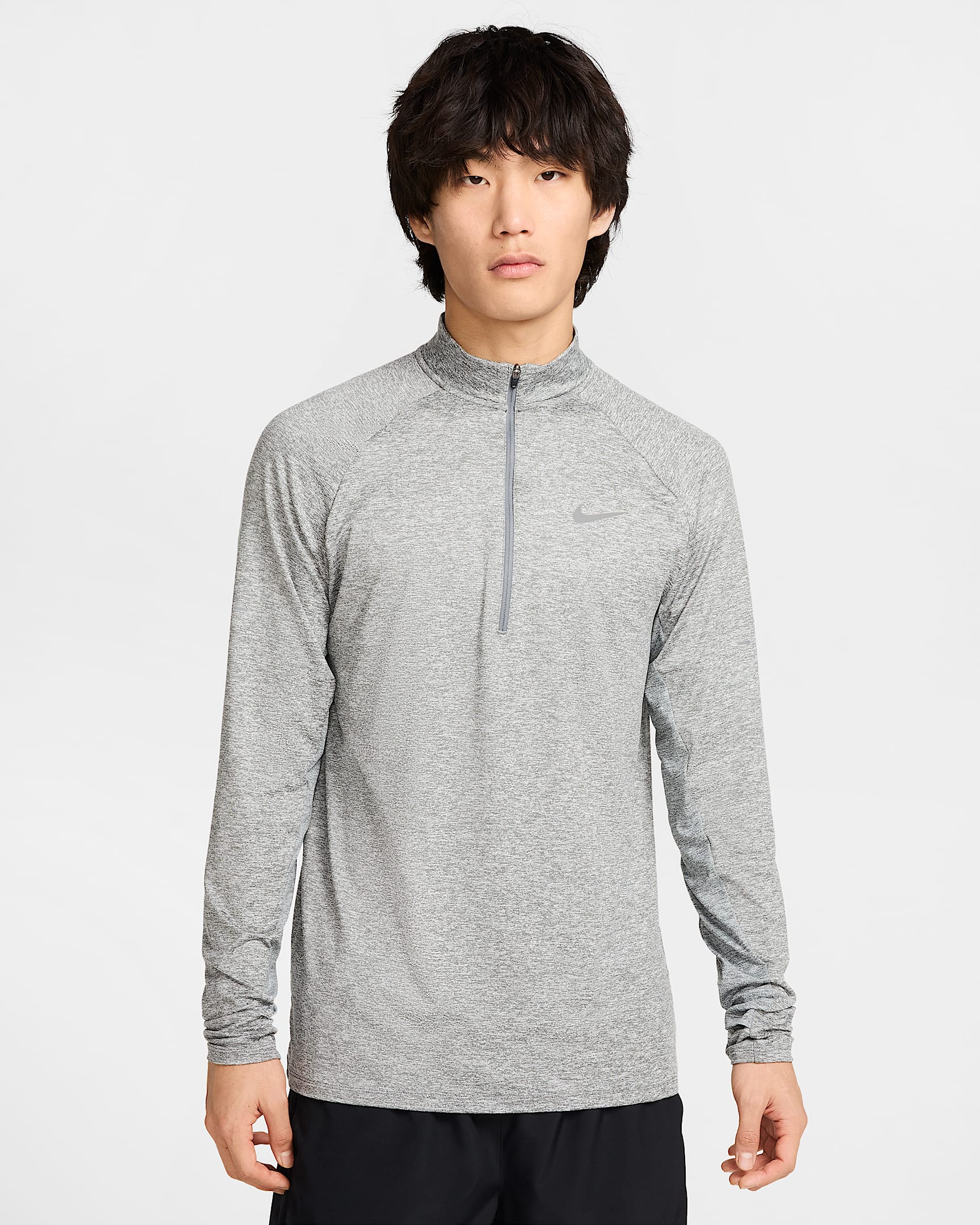 Nike Stride Dri-FIT 男子防晒速干跑步上衣 - 烟灰/调色
