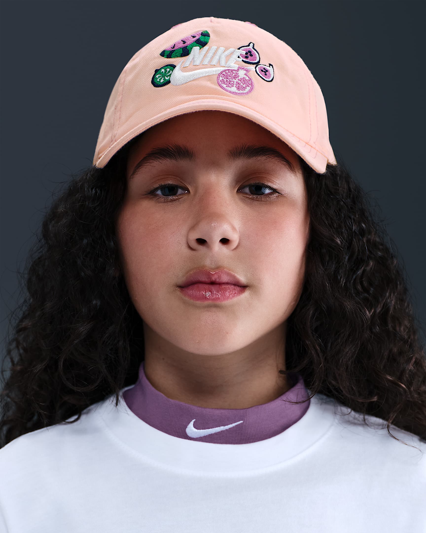 Nike Club 大童软顶运动帽 - 水洗珊瑚红/深藏青
