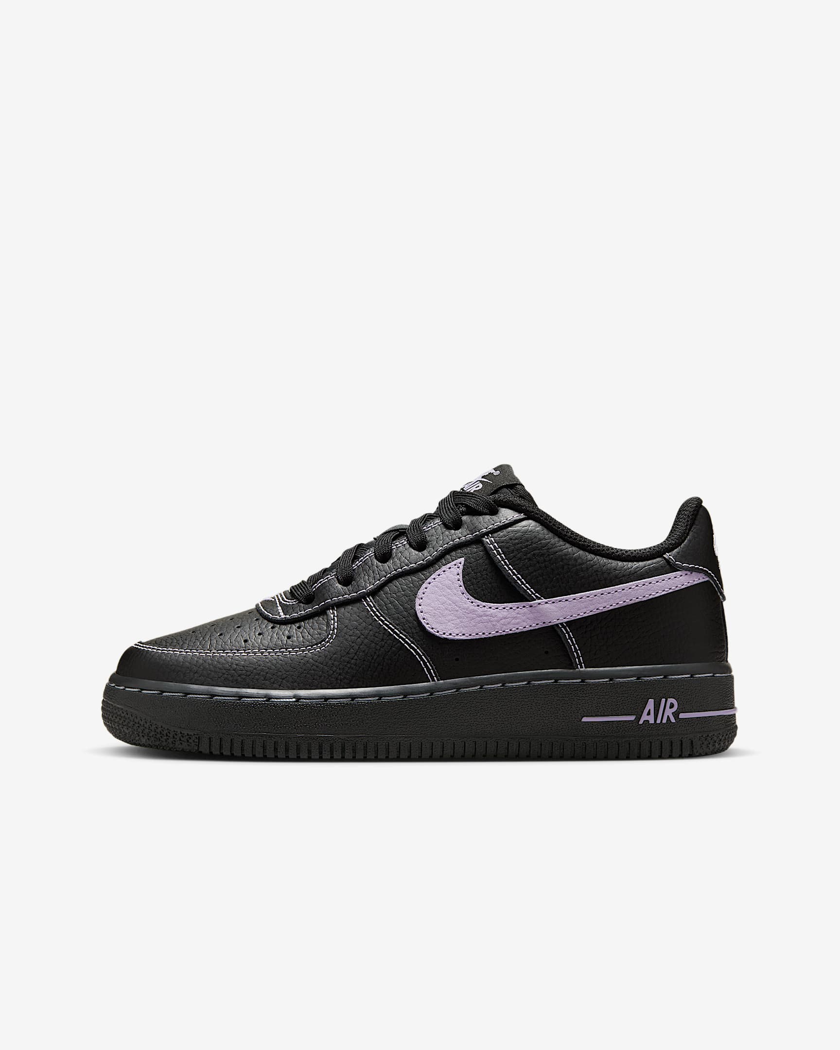 Nike Air Force 1 LV8 大童空军一号运动鞋 - 黑/绣球花紫