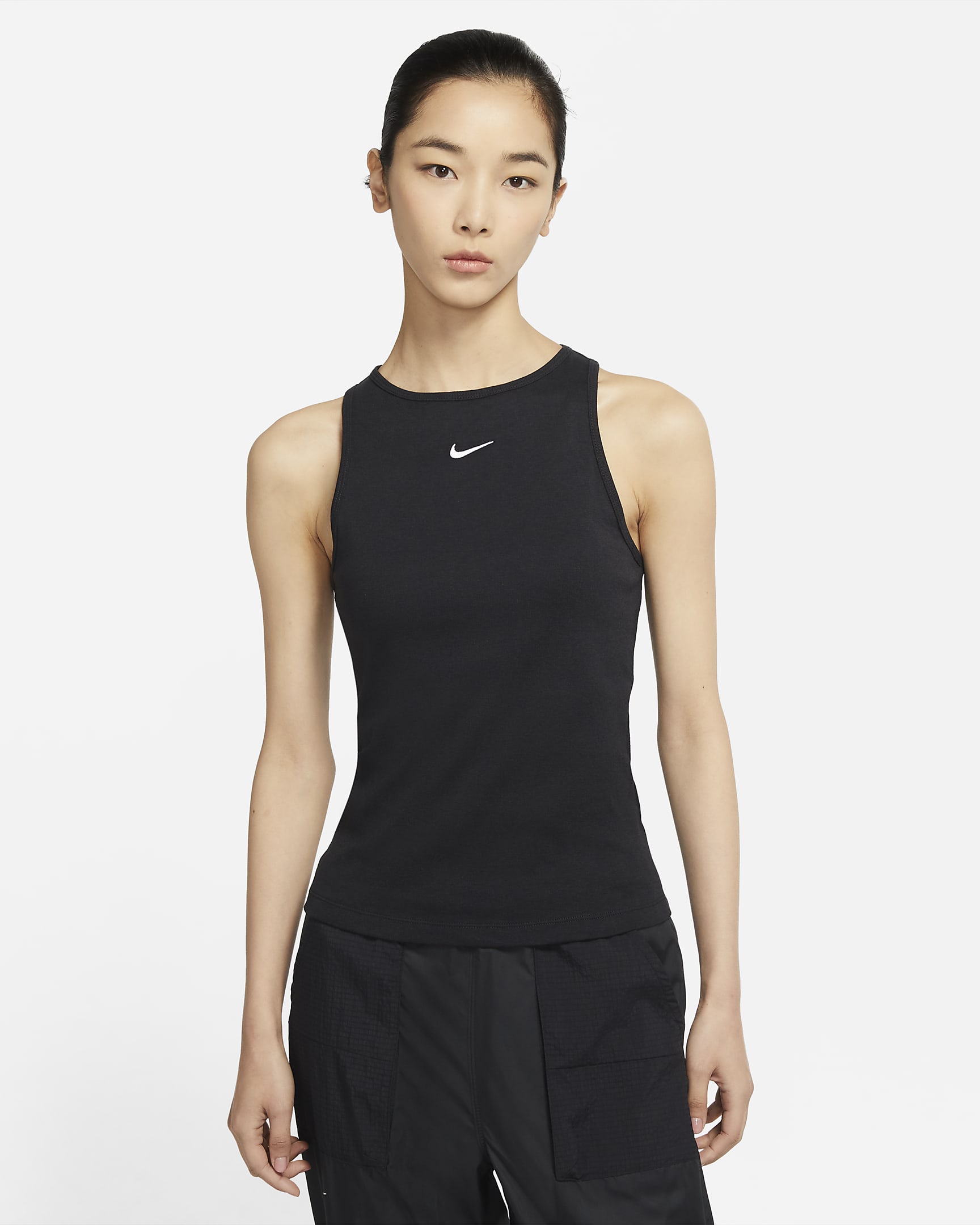 Nike Sportswear Essential 女子背心 - 黑/白色