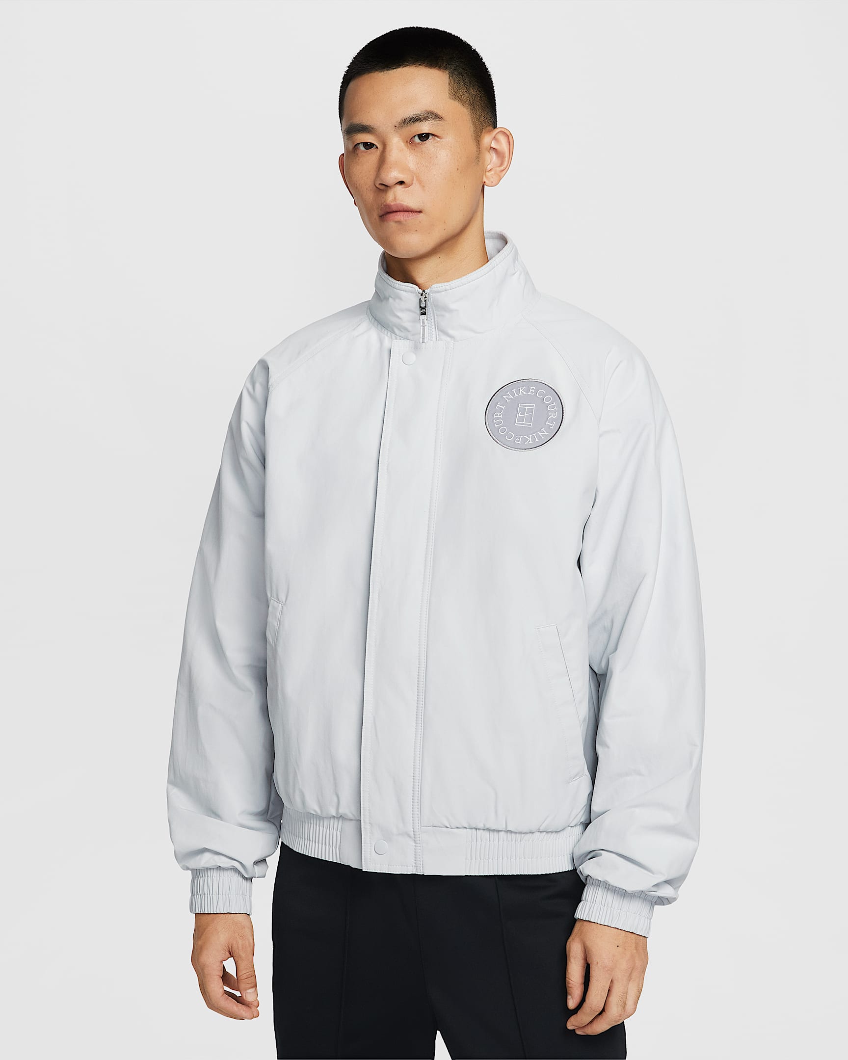 NikeCourt Heritage 男子加绒网球夹克 - 白金色/狼灰