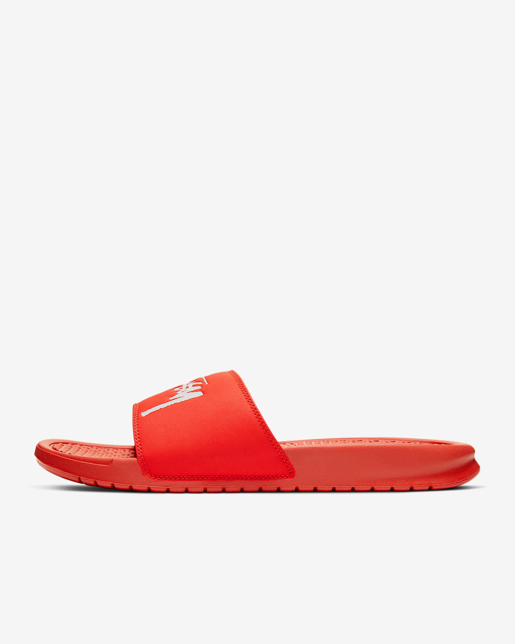 Nike Benassi / Stussy 男子拖鞋 - 哈瓦那红/白色