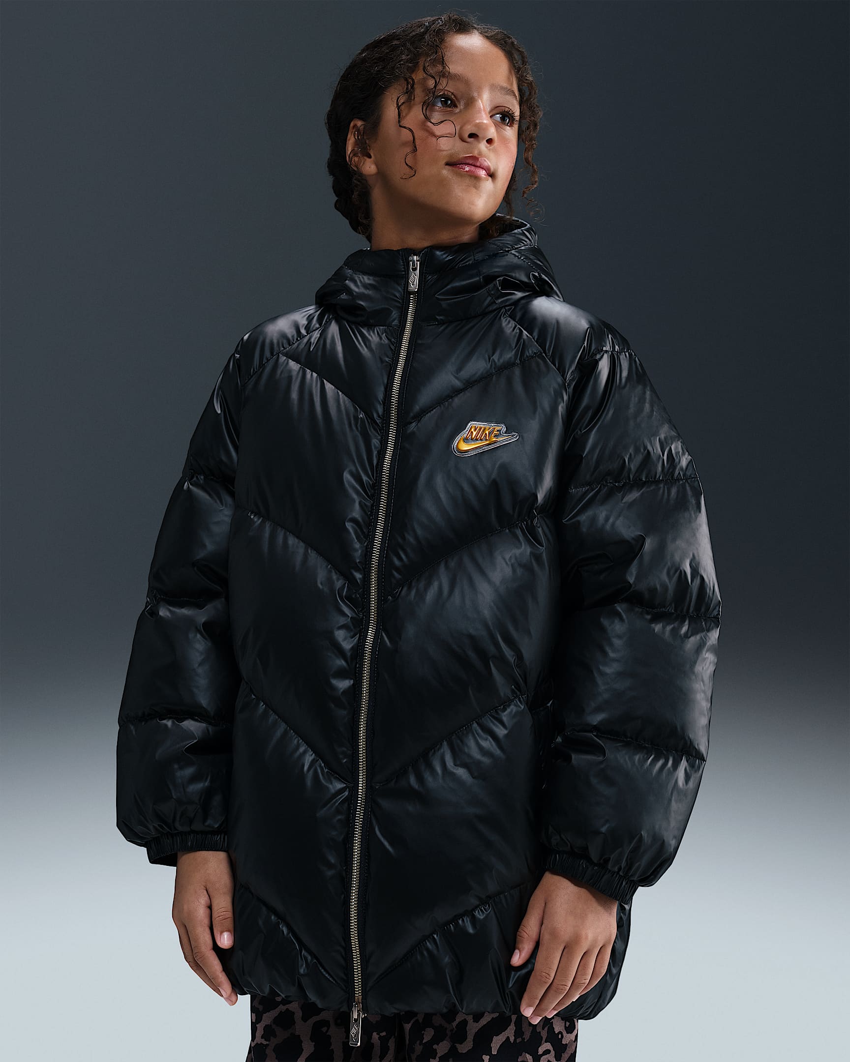 Nike 大童珠光羽绒外套 - 黑