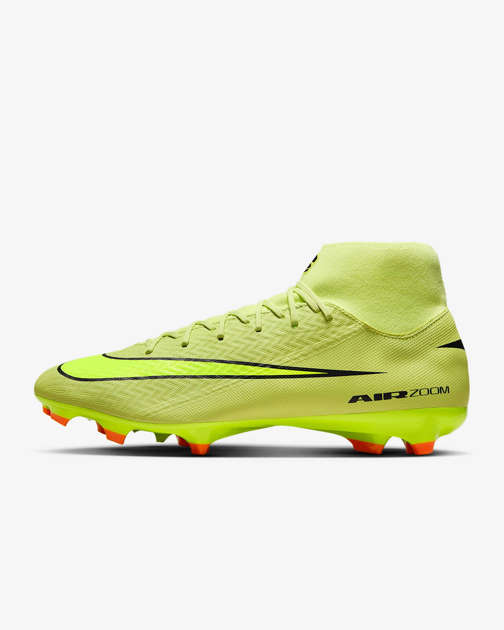 Nike Mercurial Superfly 10 Academy 耐克刺客系列 MG 多种场地高帮足球鞋 - 亮石灰色/橙红/荧光黄