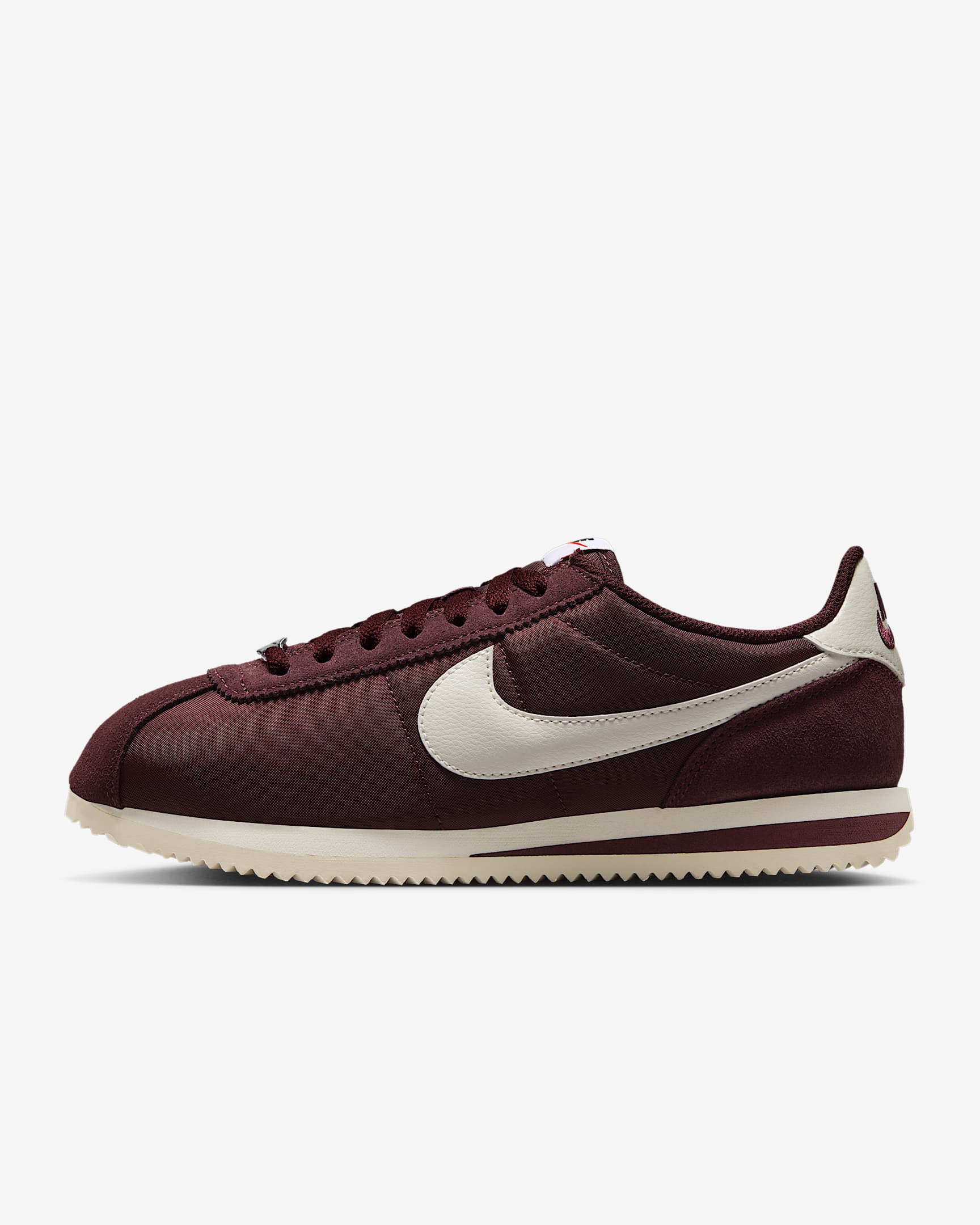 Nike Cortez Textile 郑钦文同款女子复古运动鞋 - 鲜亮勃艮第酒红/帆白