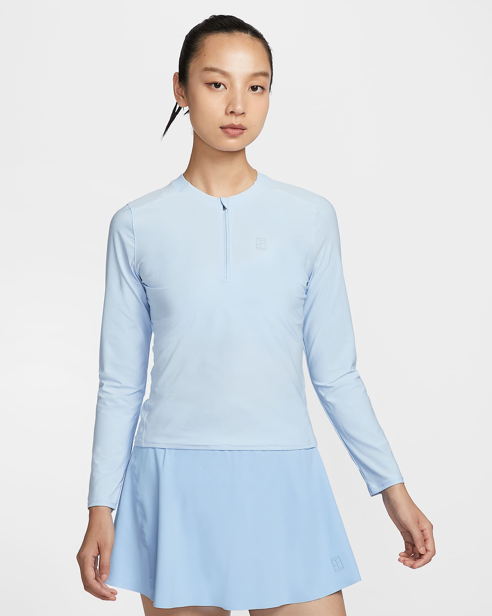 NikeCourt Advantage Dri-FIT 女子速干网球上衣 - 天青石蓝/天青石蓝