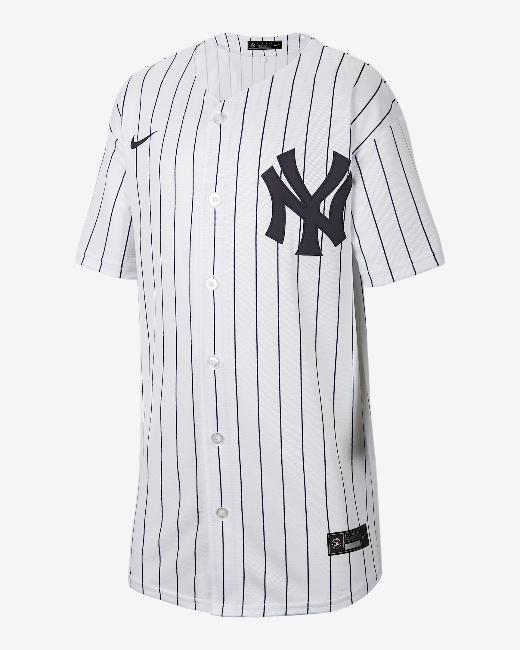 MLB 纽约洋基队(主场)大童(男孩)球衣 - 白色/深海蓝