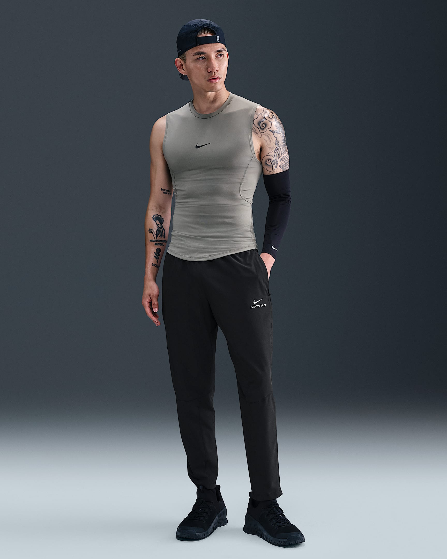 Nike Pro Training Dri-FIT 男子速干训练长裤 - 黑/白色