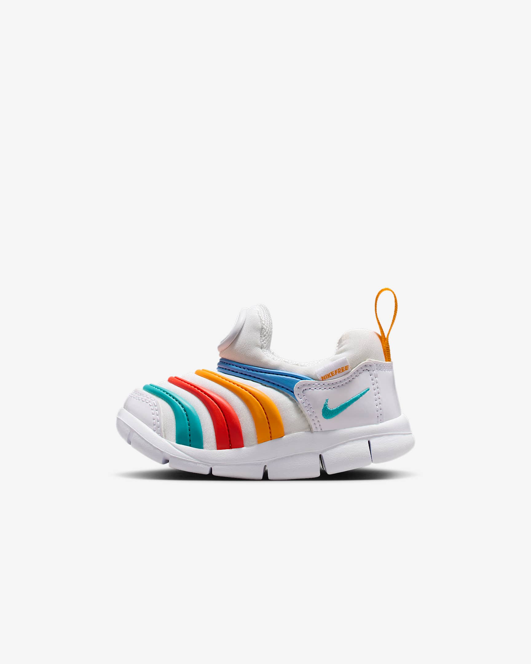 Nike Dynamo Free 耐克毛毛虫婴童一脚蹬易穿脱运动鞋 - 白色/亮石灰色/皇家蓝/仙人掌绿