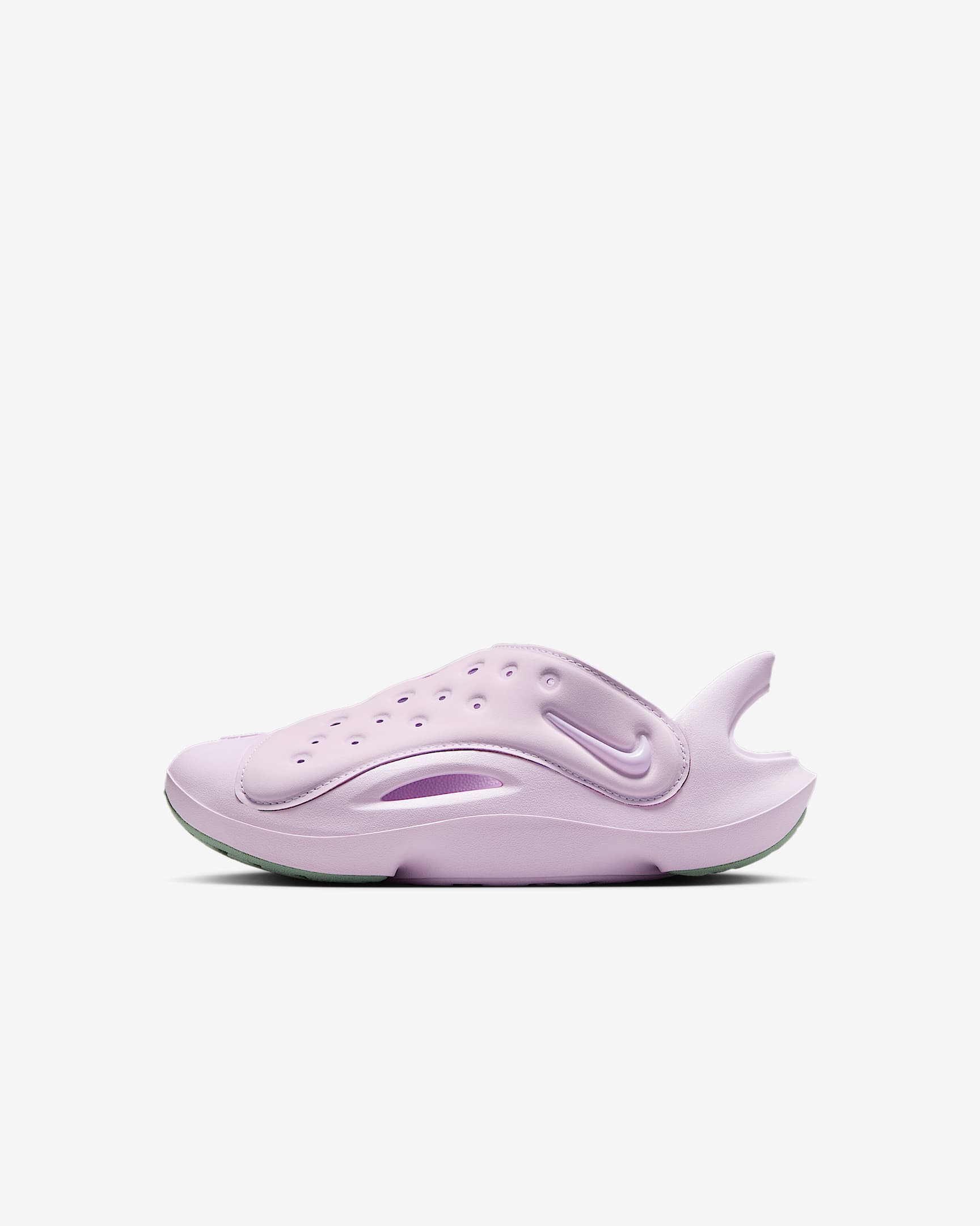 Nike Aqua Swoosh 幼童一脚蹬包头溯溪凉鞋 - 粉紫/温和灰绿/粉紫