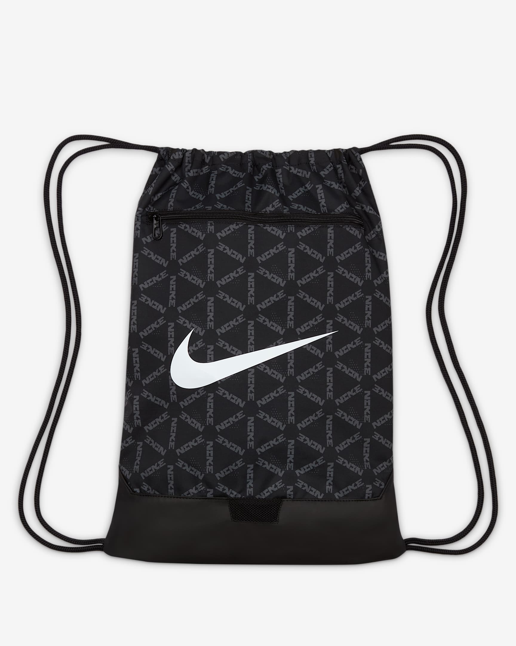 Nike Brasilia 印花训练健身包 - 黑/黑/白色