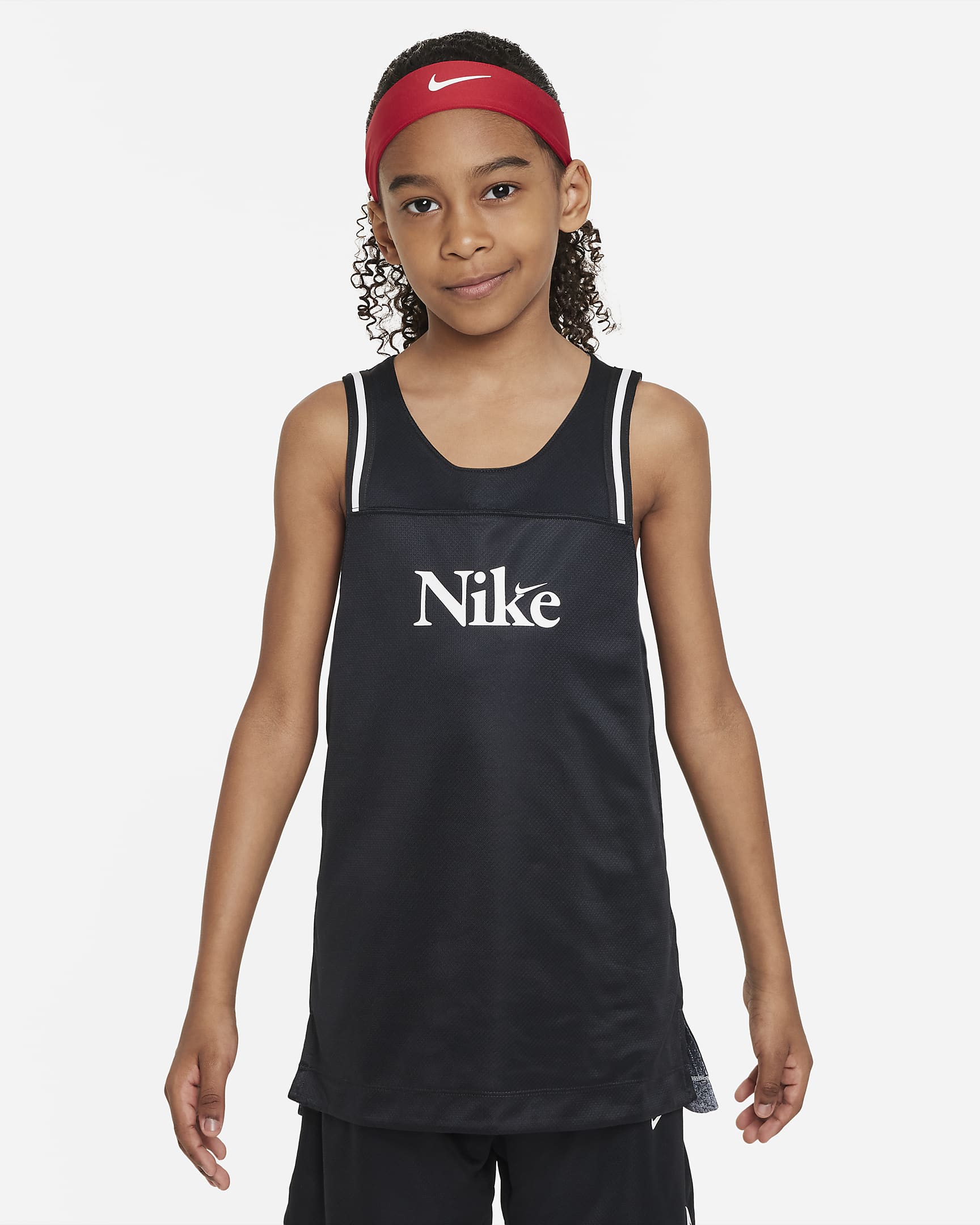 Nike Culture of Basketball 大童双面穿篮球球衣 - 黑/浅烟灰/白色