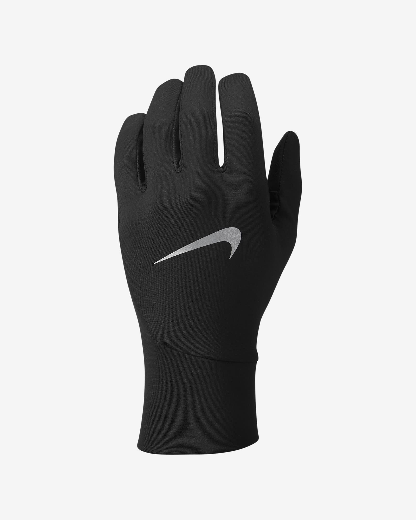 Nike Pacer Therma-FIT 男子轻便型跑步手套（1 副） - 黑/黑/银
