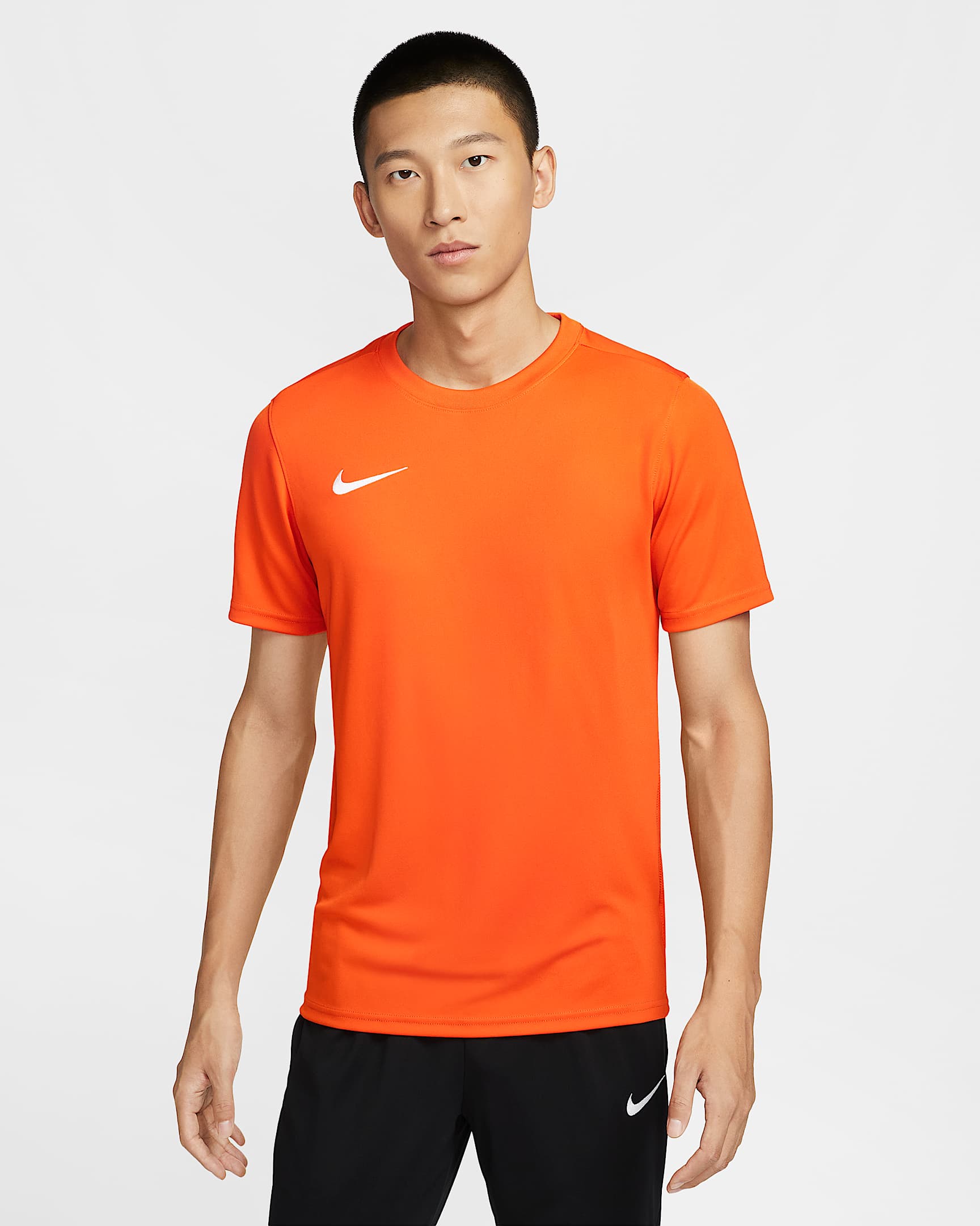 Nike Dri-FIT Park VII 男子速干短袖上衣 - 安全橙/黑