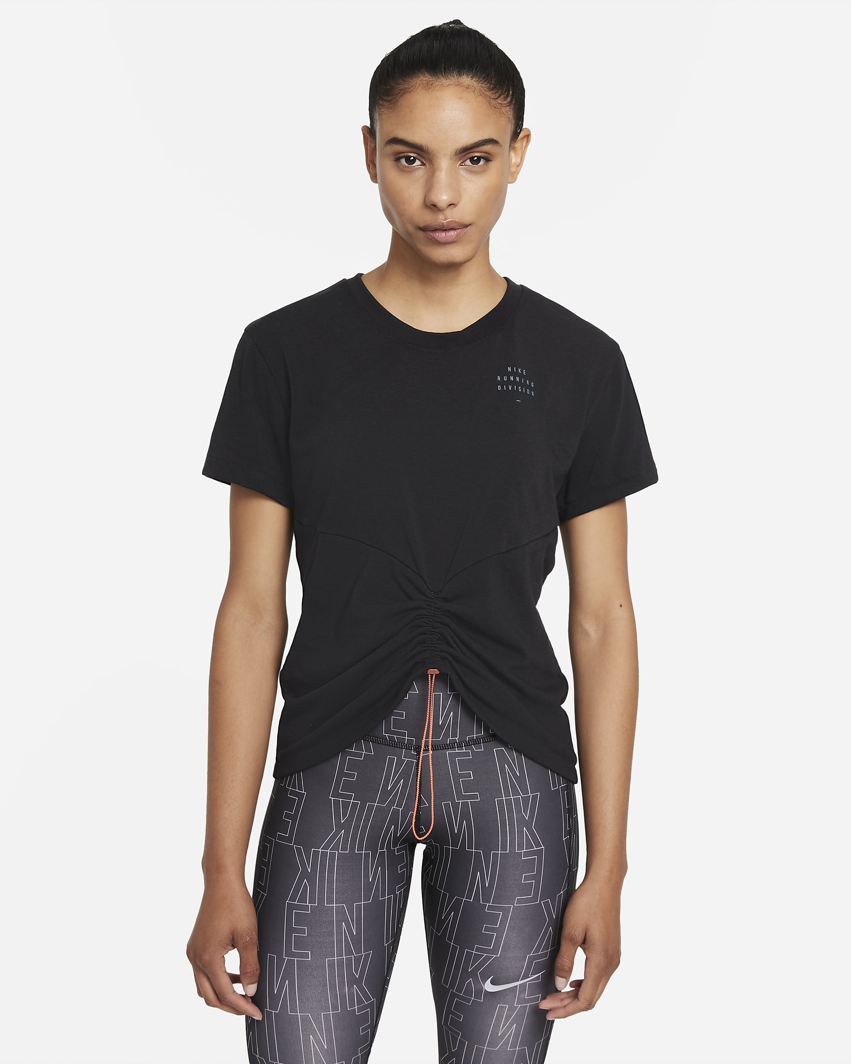 Nike Dri-FIT Run Division 女子短袖跑步上衣 - 黑/亮深红/黑