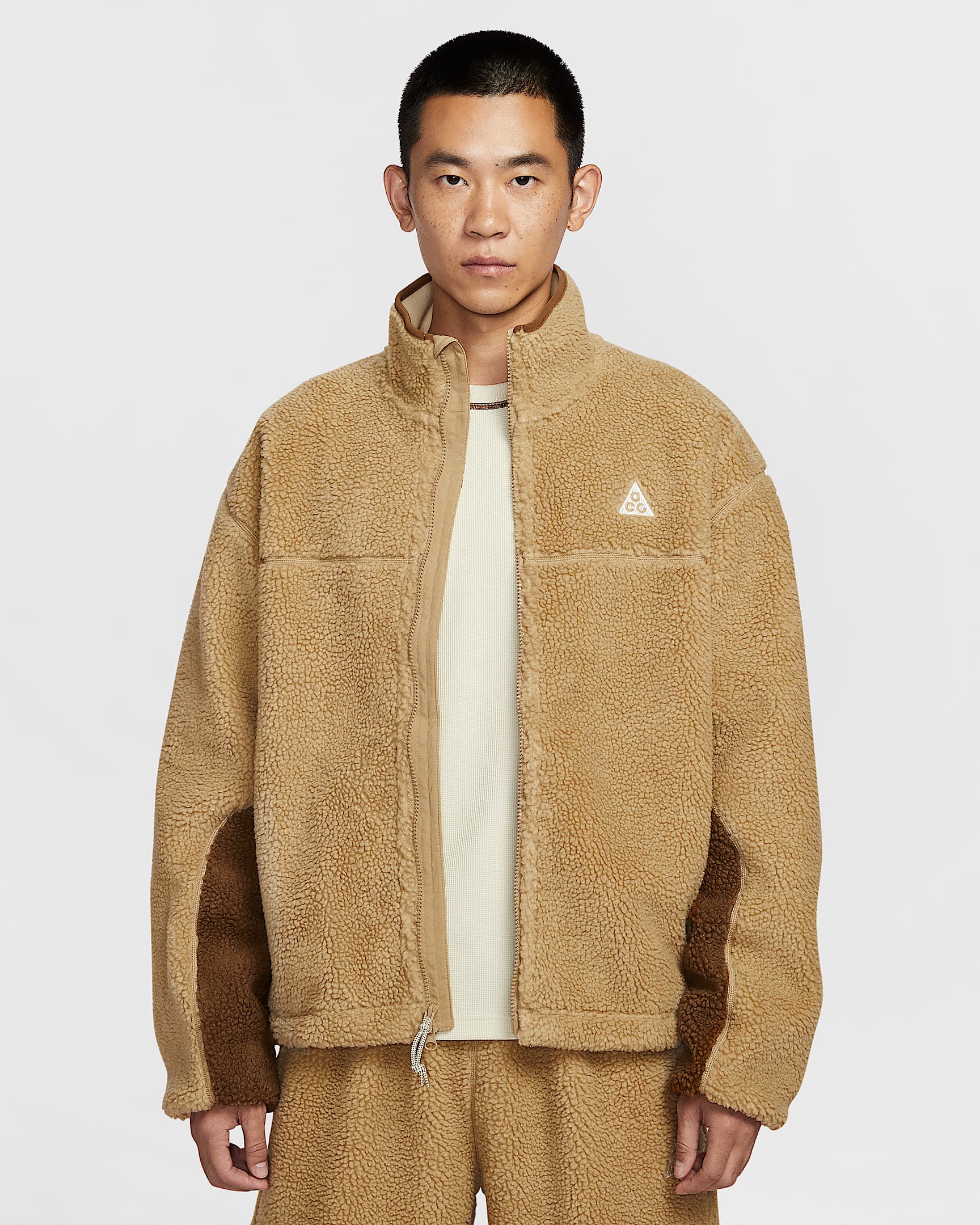 Nike ACG "Canwell Glacier" Therma-FIT ADV 男子仿羊羔绒夹克 - 杏茶色/苔木棕色/浅卡其/山峰白