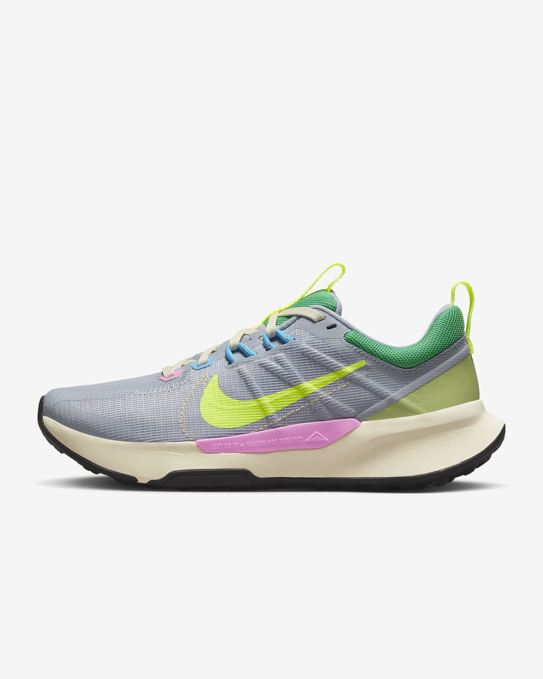Nike Juniper Trail 2 Next Nature 女子户外越野跑步鞋 - 狼灰/团队金/体育场绿/荧光黄