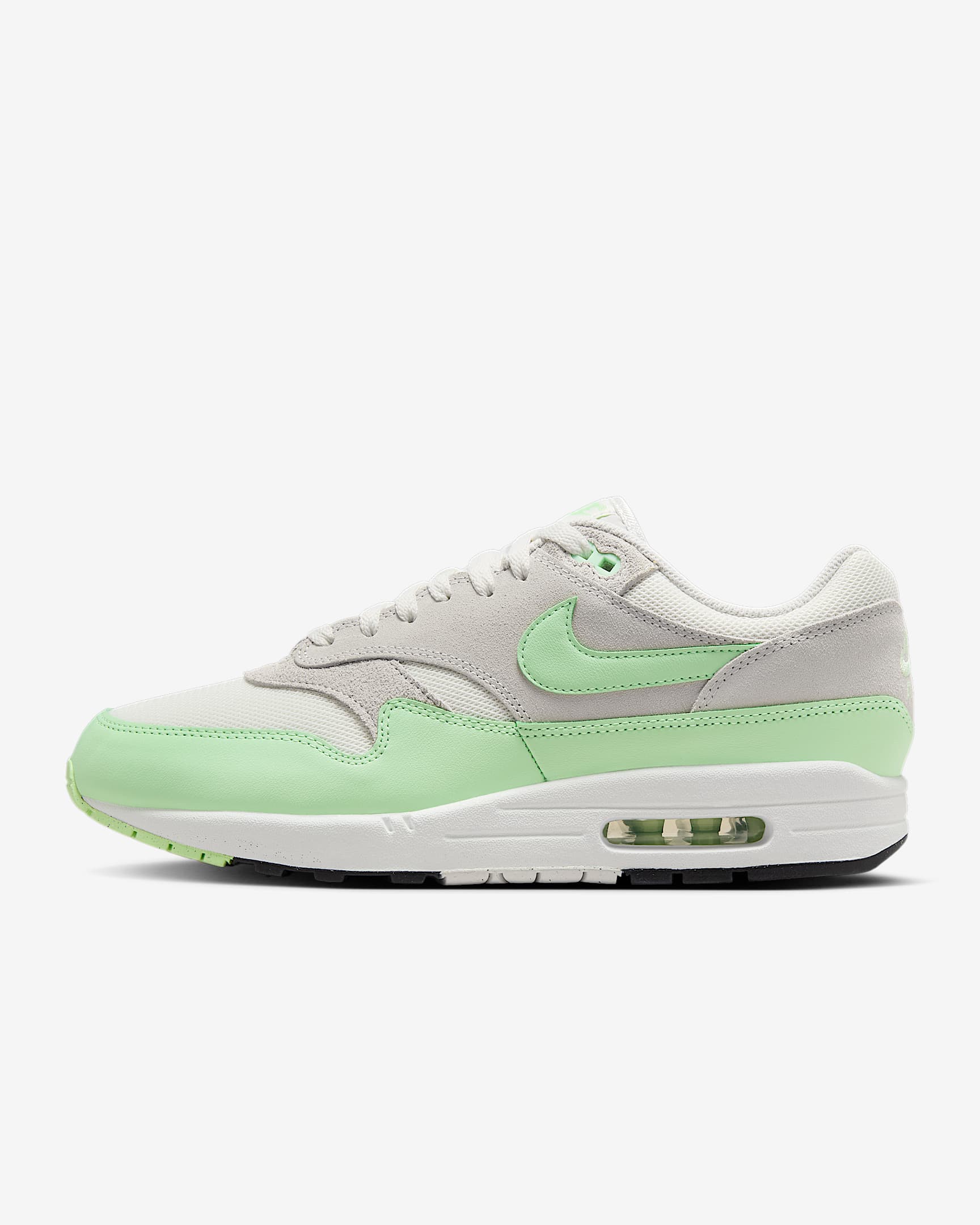Nike Air Max 1 Essential 男子运动鞋 - 山峰白/尘光子色/黑/蒸气绿