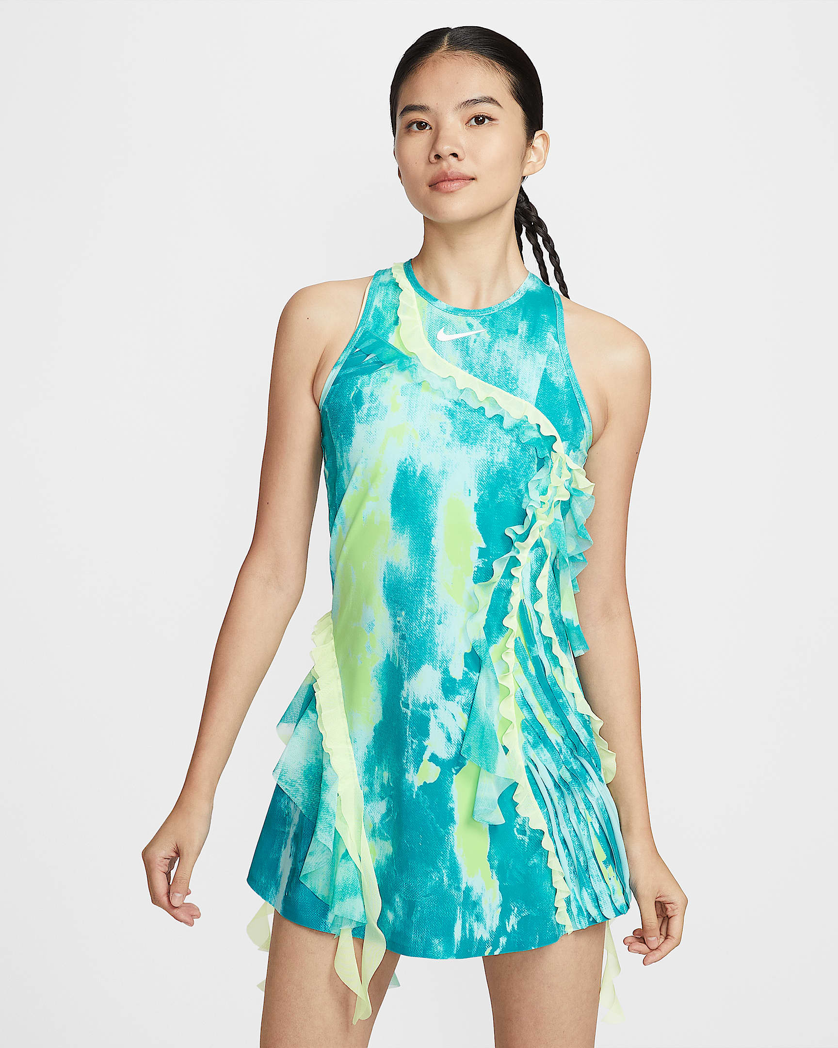 Naomi Osaka Slam Dri-FIT 大坂直美同款女子速干网球连衣裙 - 粉蓝/浅柠色/白色