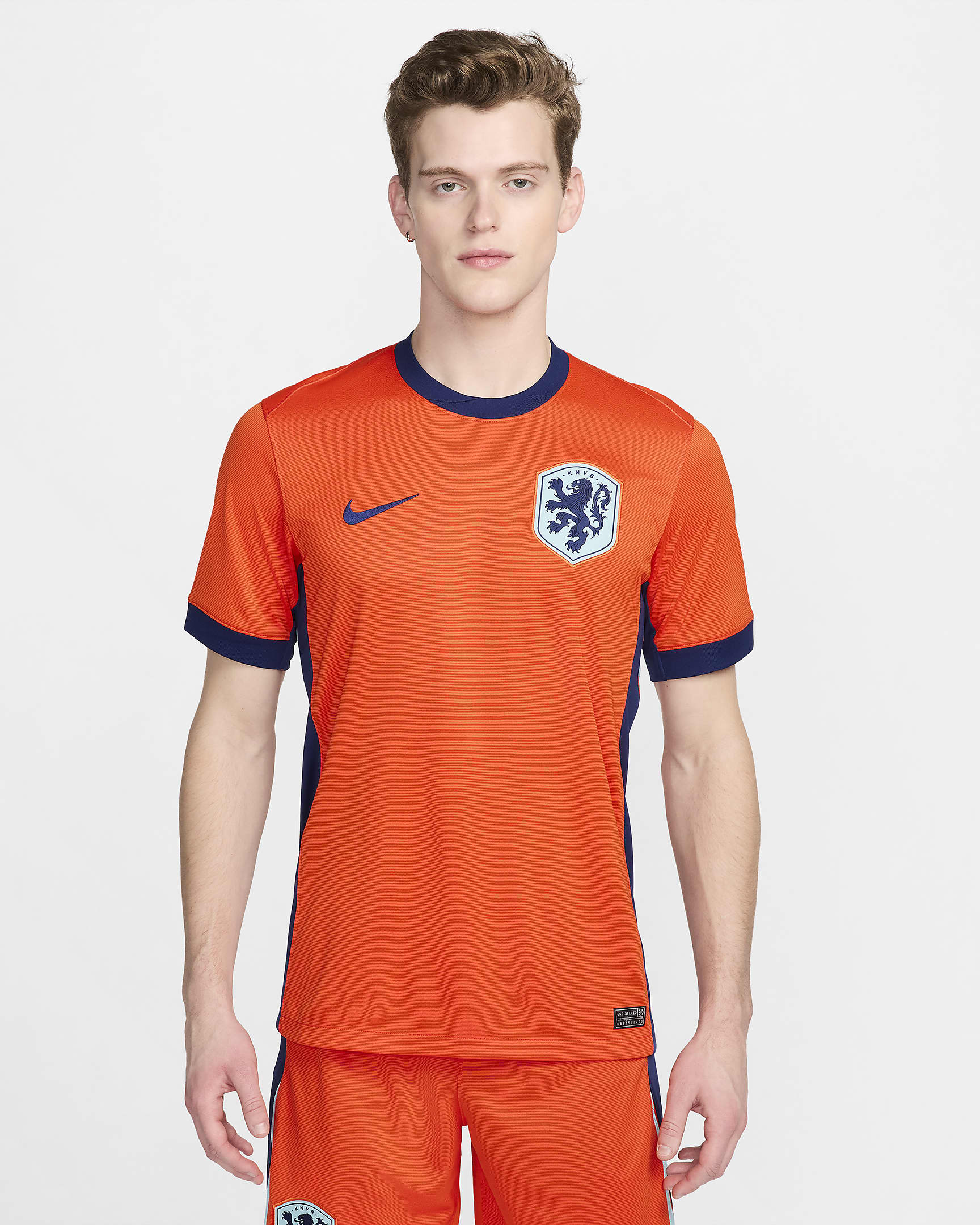2024/25 赛季荷兰队主场球迷版 Nike Dri-FIT 男子速干足球球衣 - 安全橙/空间蓝/粉蓝/空间蓝