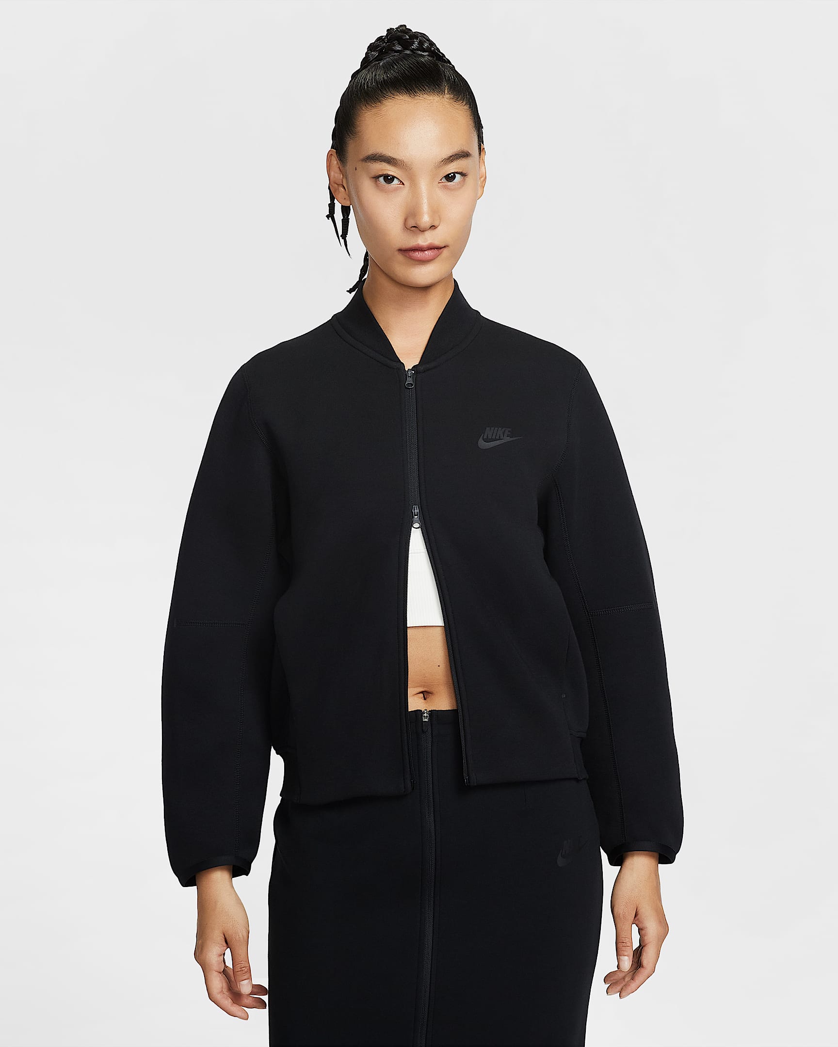 Nike Sportswear Tech Fleece 女子夹克 - 黑/黑