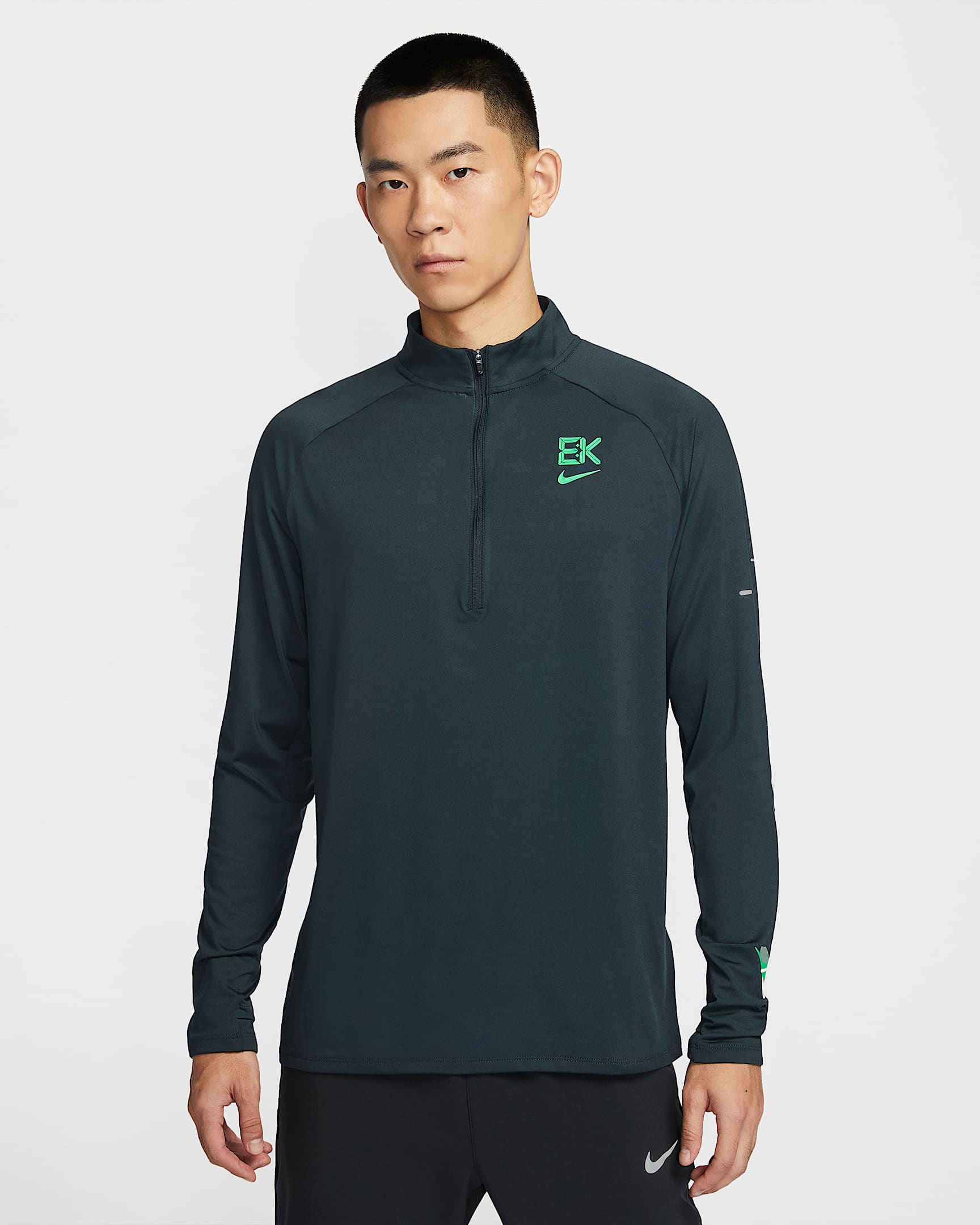Nike Stride "Eliud Kipchoge" Dri-FIT 基普乔格男子防晒速干跑步上衣 - 海藻绿/惊喜绿