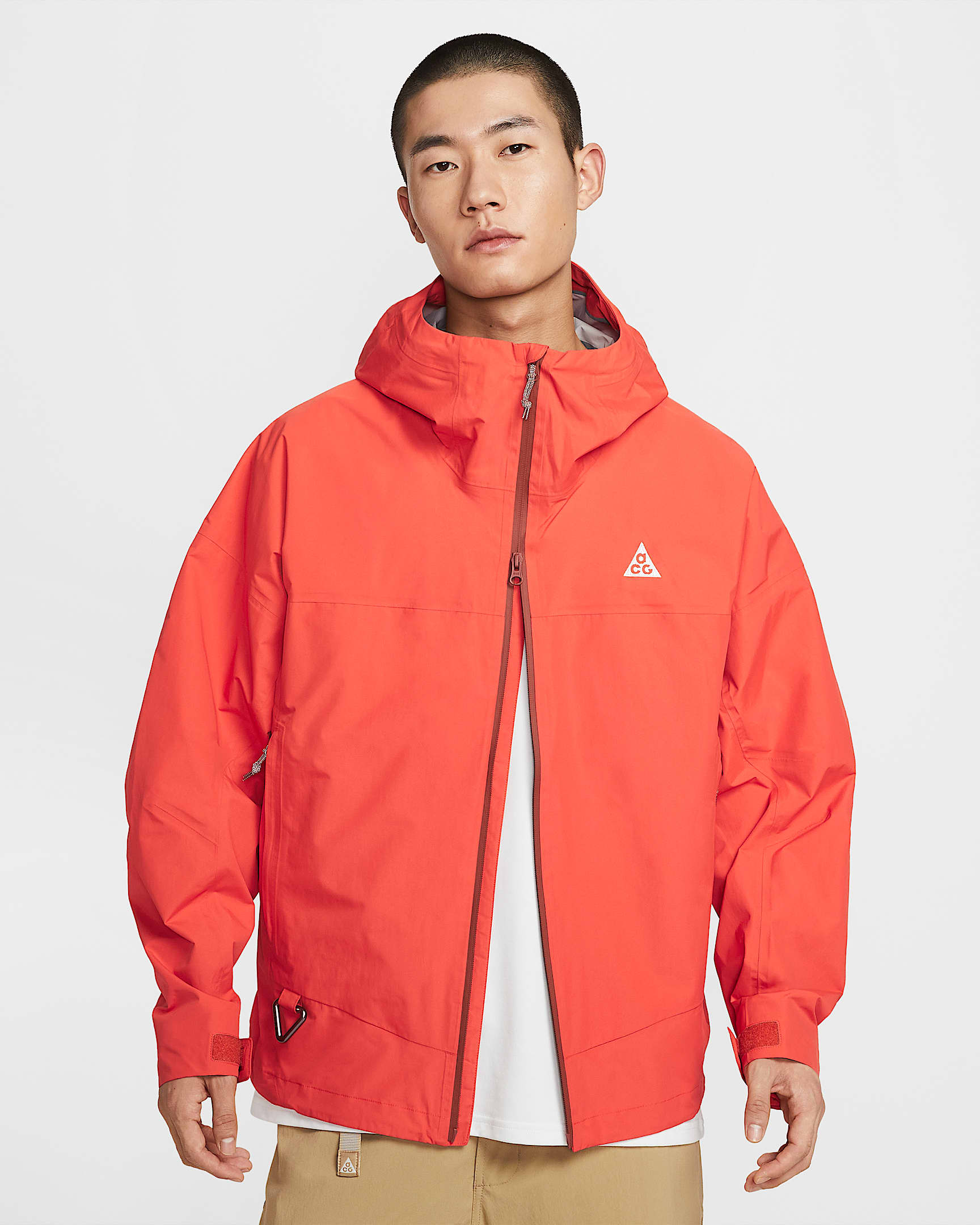 Nike ACG "Morpho" Storm-FIT ADV 2.5L 男子防风防水夹克硬壳冲锋衣 - 热情红/浅黄褐/山峰白
