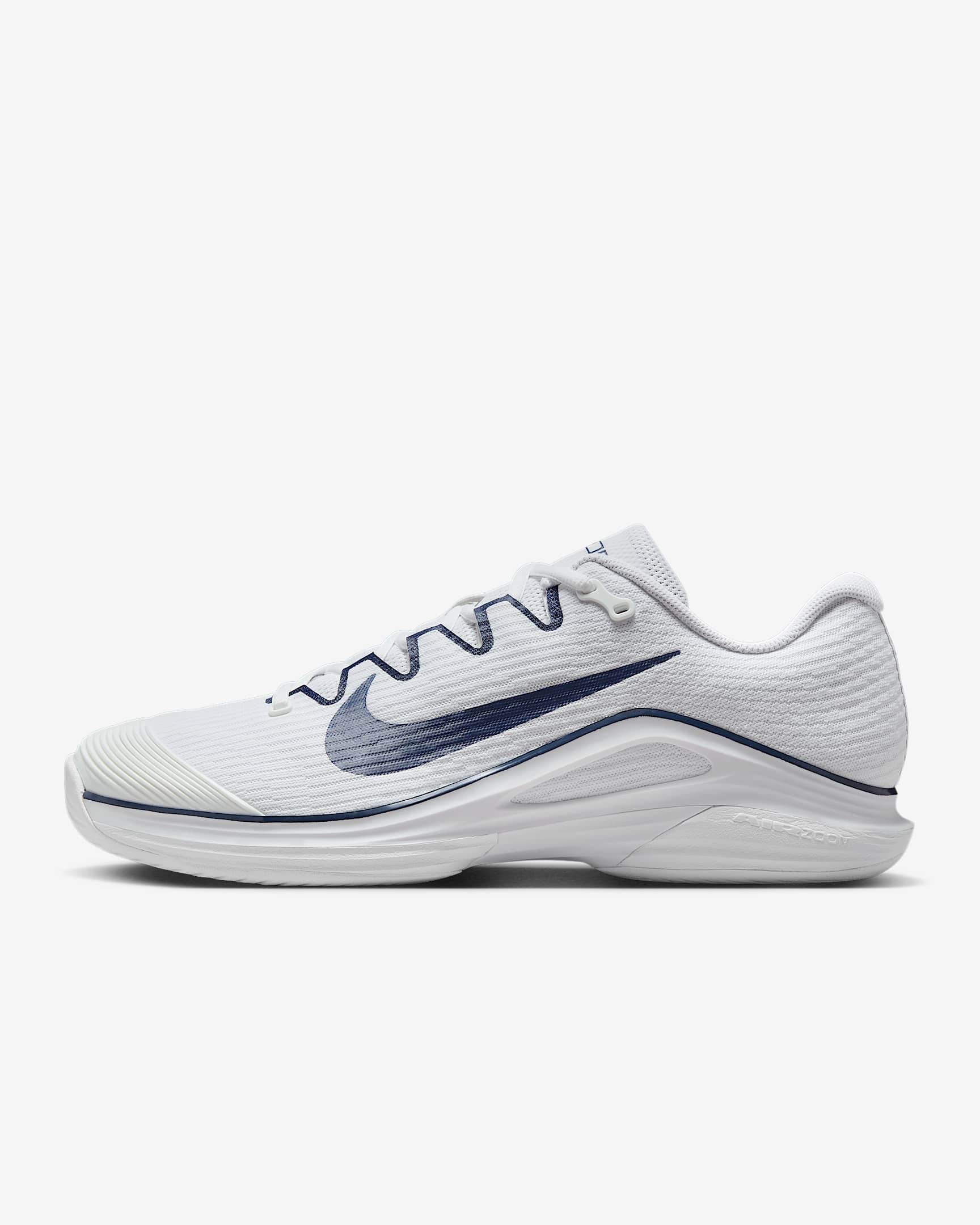 Nike Vapor 12 男子硬地球场网球鞋 - 白色/深藏青/白色