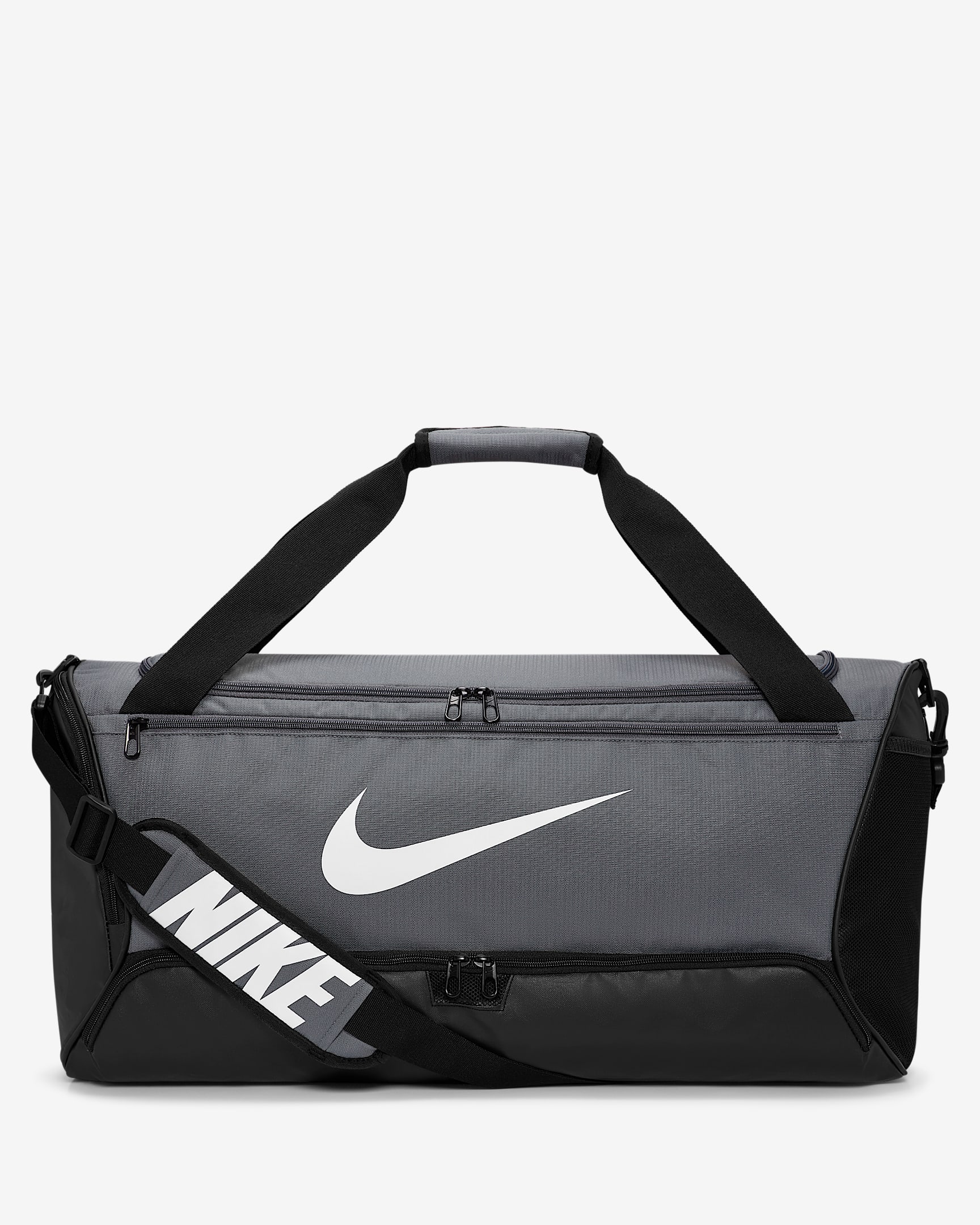 Nike Brasilia 9.5 训练行李包 - 燧石灰/黑/白色