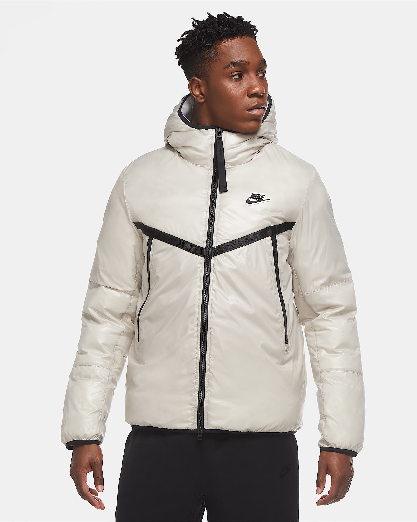 Nike Sportswear Synthetic-Fill Windrunner 男子夹克 - 石色/白色/黑/黑