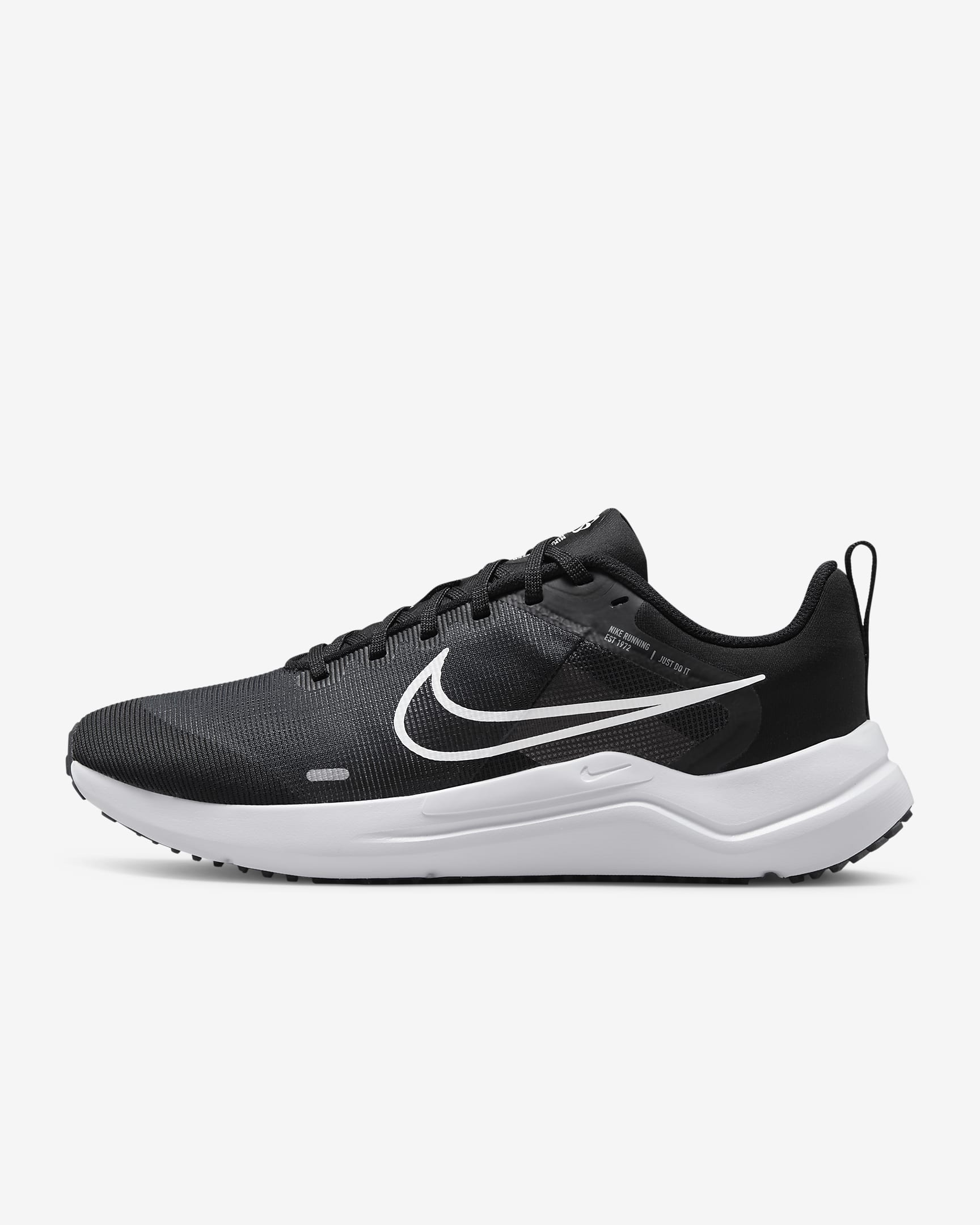 Nike Downshifter 12 女子公路跑步鞋 - 黑/烟灰/白金色/白色