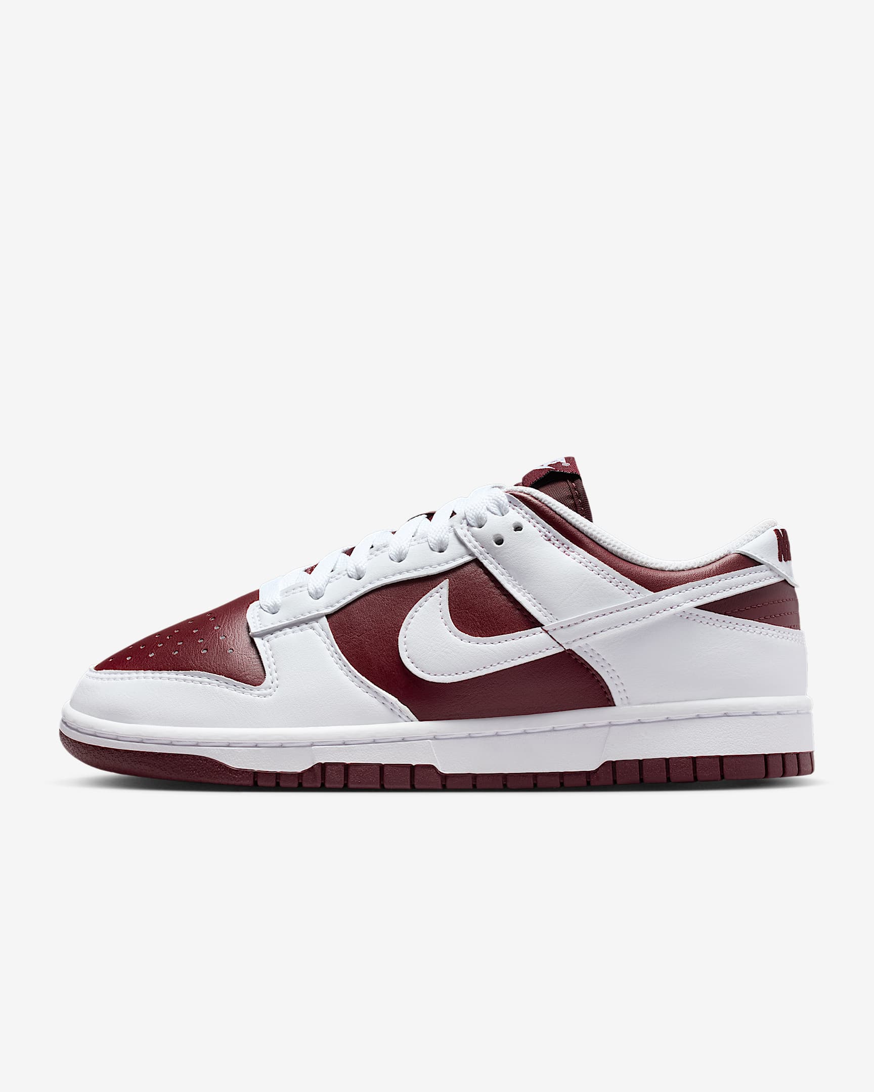 Nike Dunk Low 女子运动鞋 - 暗队红/暗队红/白色