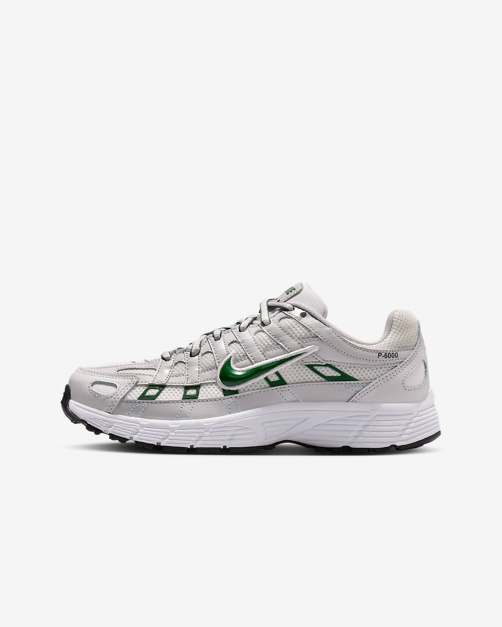 Nike P-6000 复古跑鞋风大童运动鞋 - 苍野灰/山峰白/金属银灰/冷杉绿
