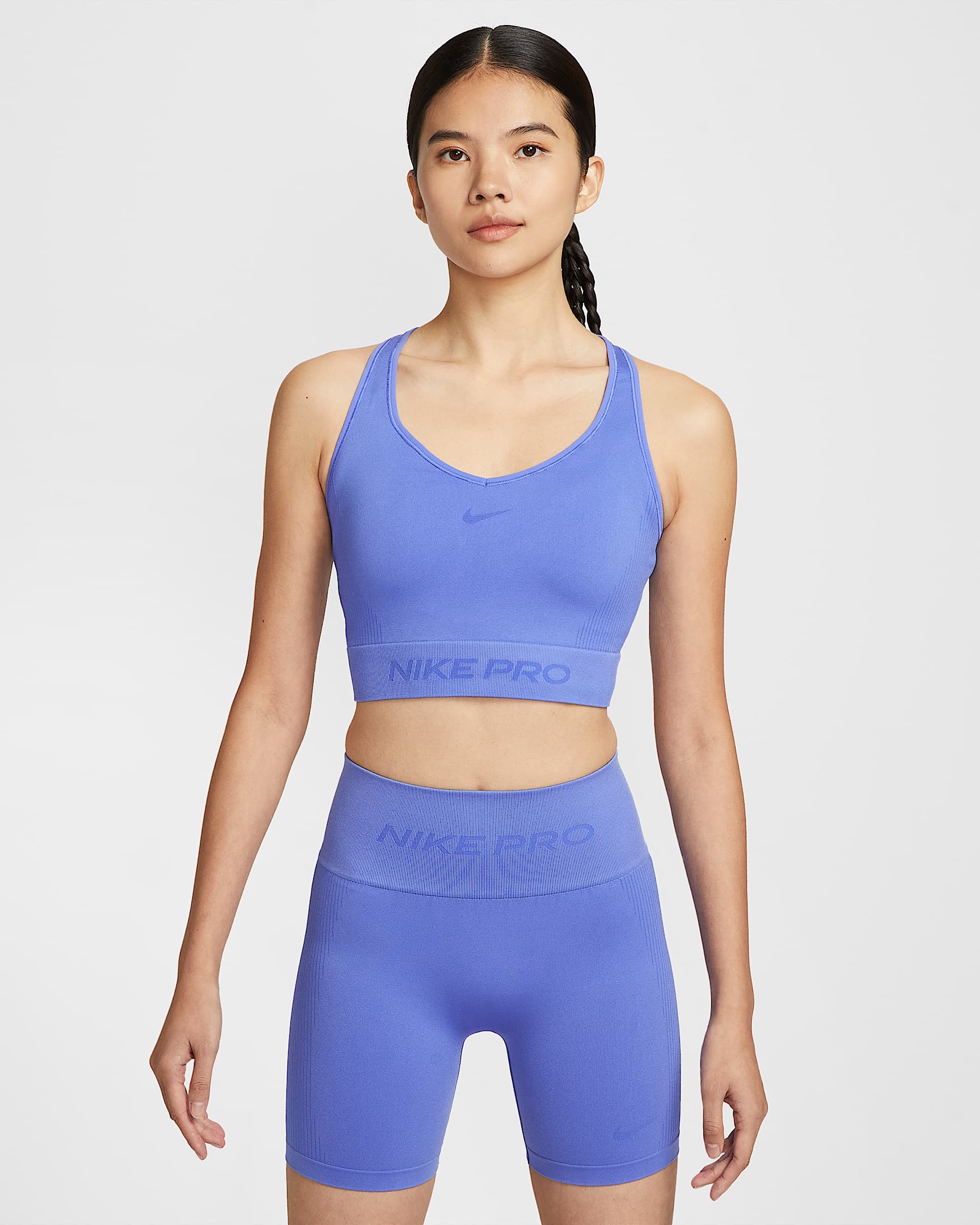 Nike Pro Dri-FIT 女子速干紧身训练短款背心 - 宝石蓝