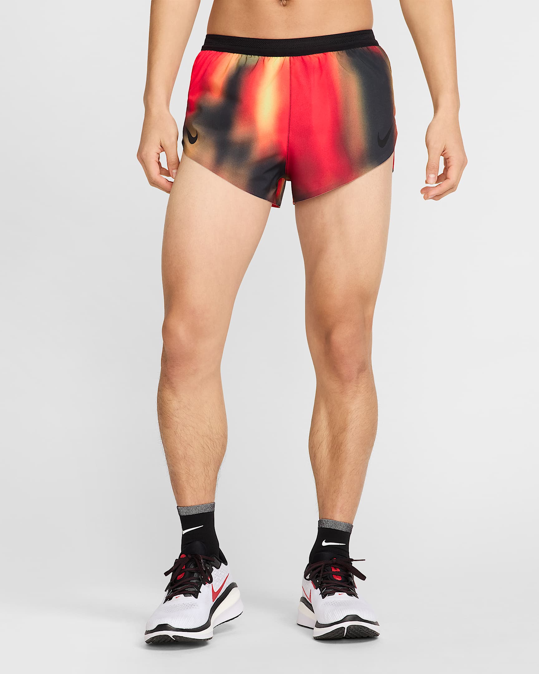 Nike AeroSwift Elite Entry Dri-FIT ADV 男子速干跑步短裤 - 浅柠檬黄/浅深红/黑/黑