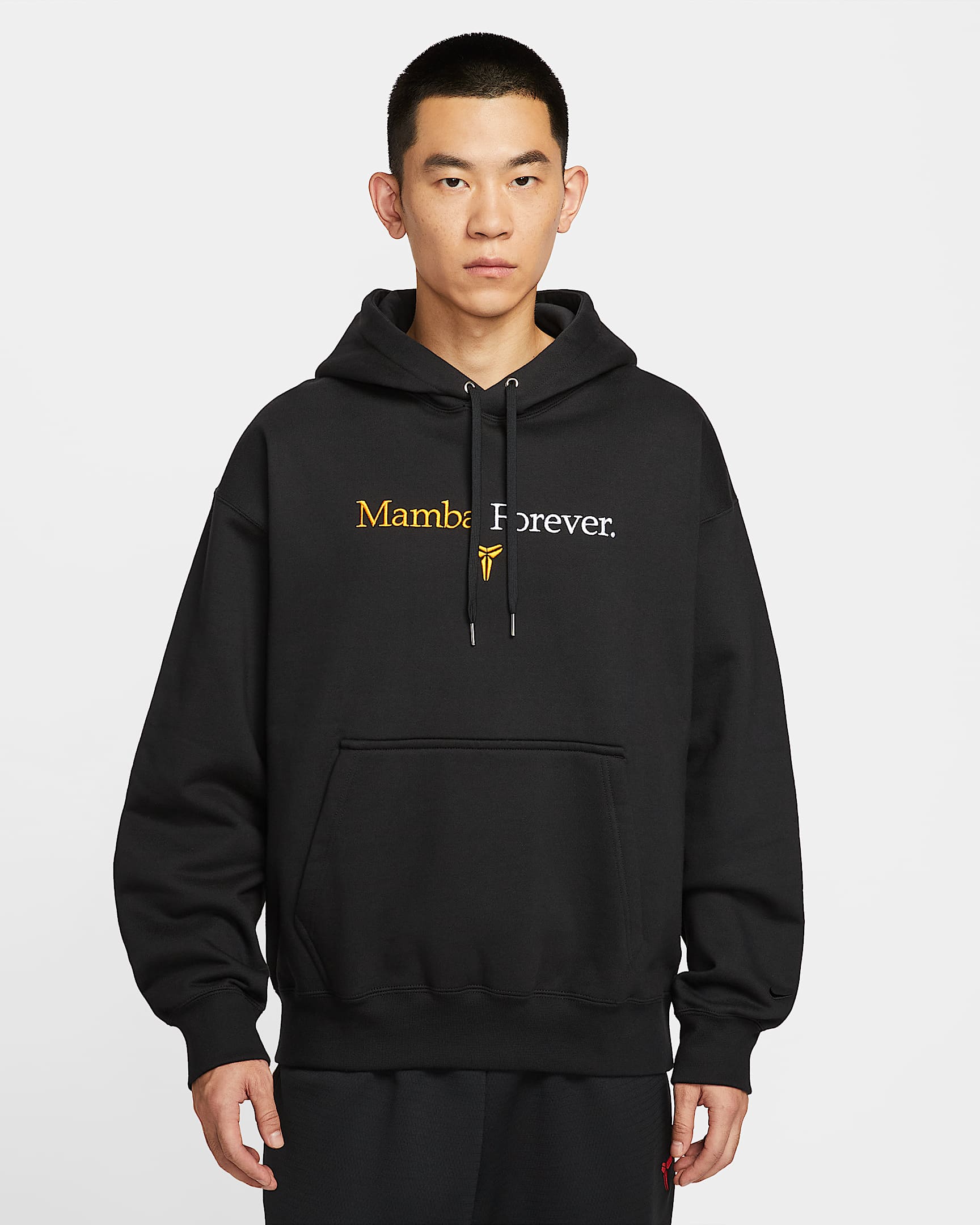 Kobe 科比男子加绒连帽衫 - 黑/大学金