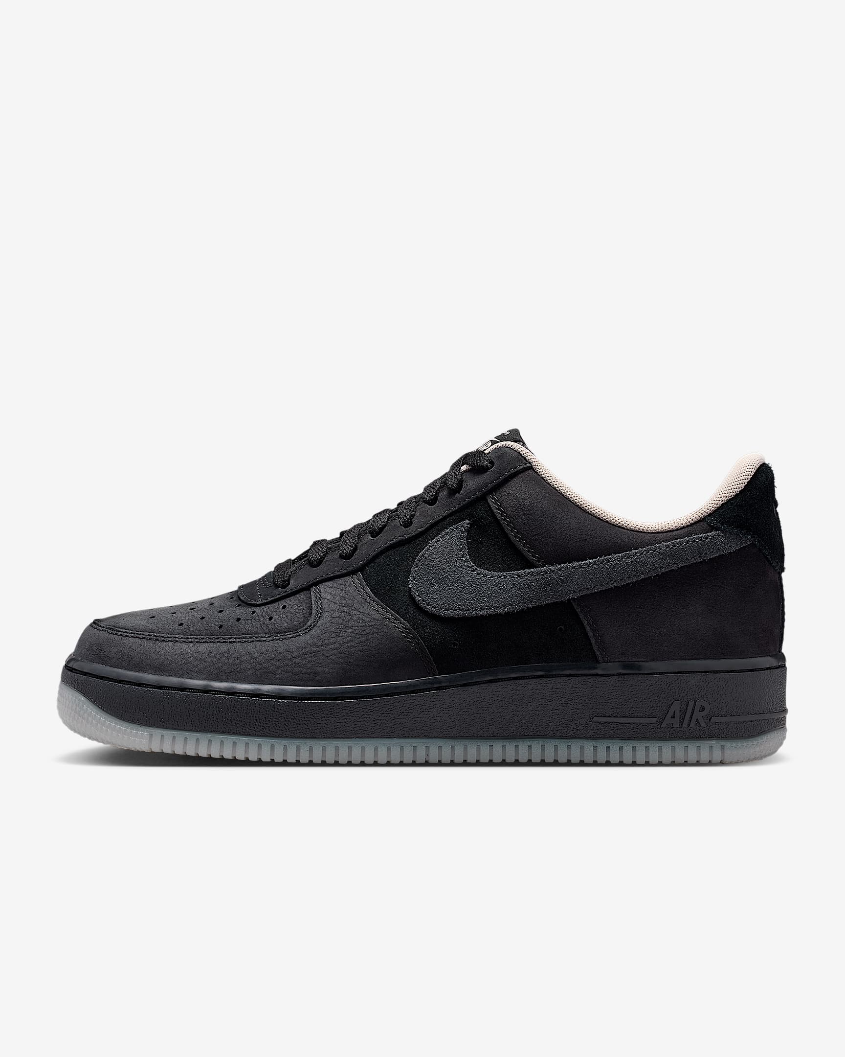 Nike Air Force 1 '07 男子空军一号运动鞋 - 黑/黑/粉白/暗烟灰