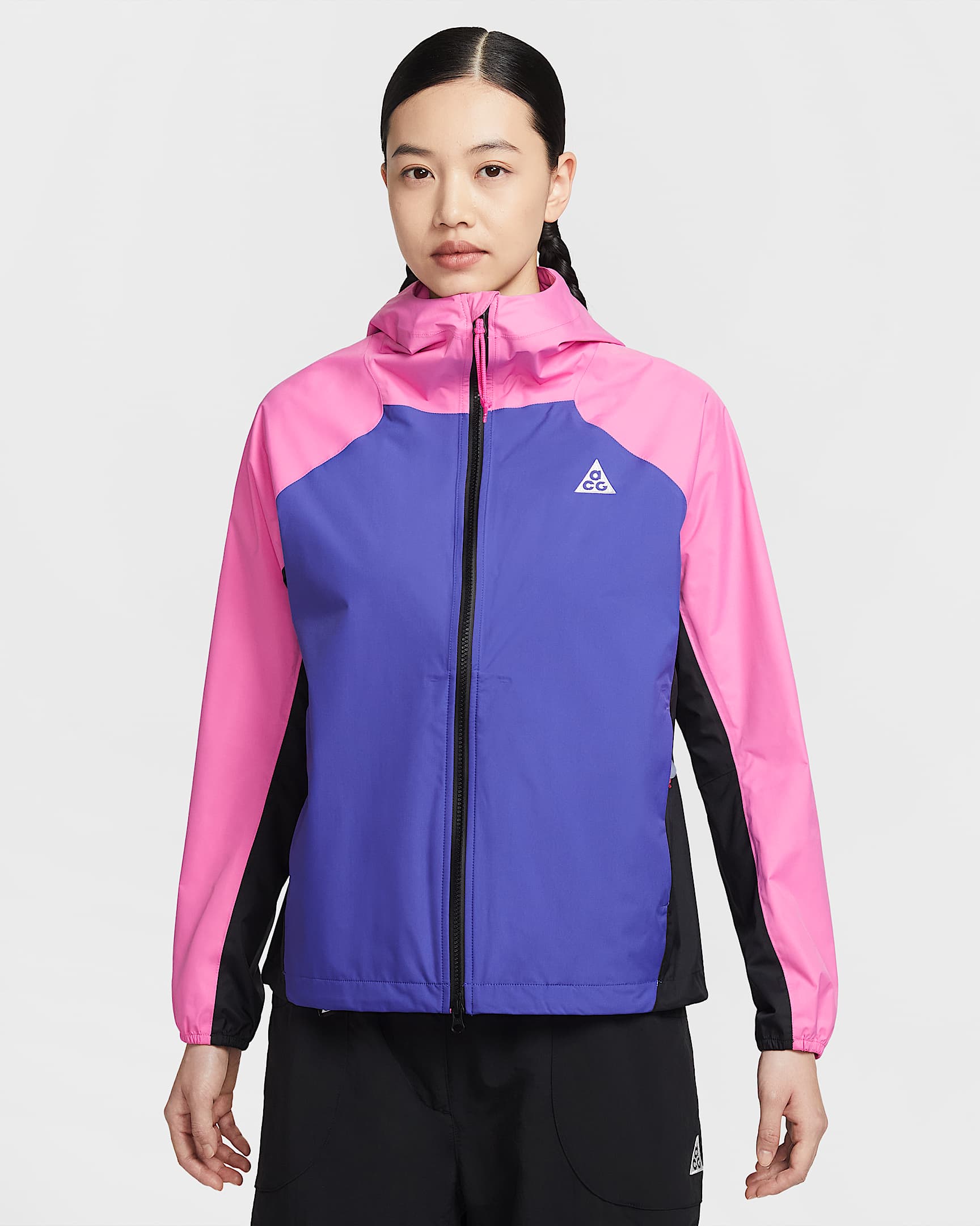 Nike ACG "Phantazma" Storm-FIT ADV 2.5L 女子防风防水夹克硬壳冲锋衣 - 亚紫粉/青石蓝/黑/山峰白