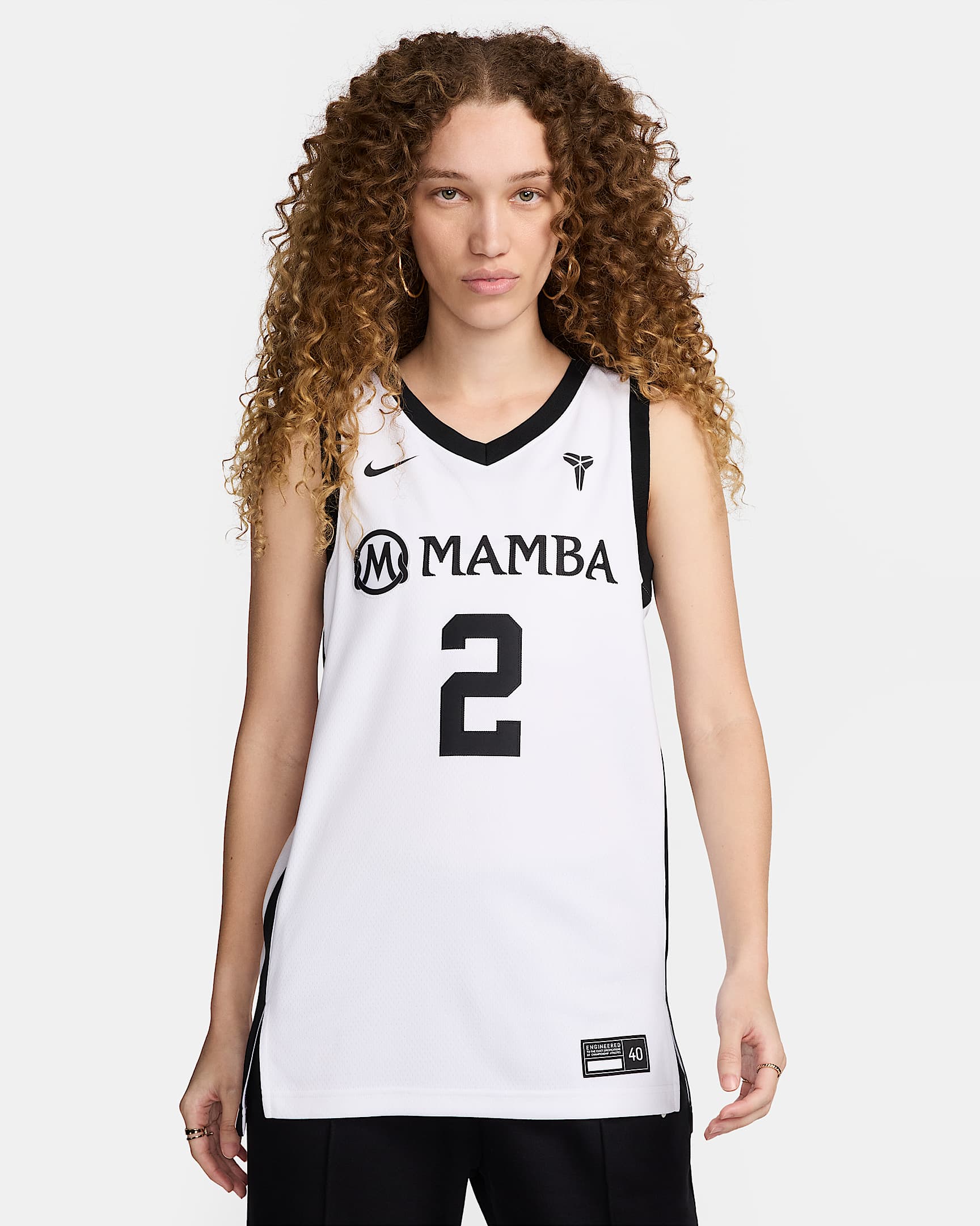 Gigi Bryant "Mambacita" Nike 女子速干篮球球衣 - 白色/黑/黑