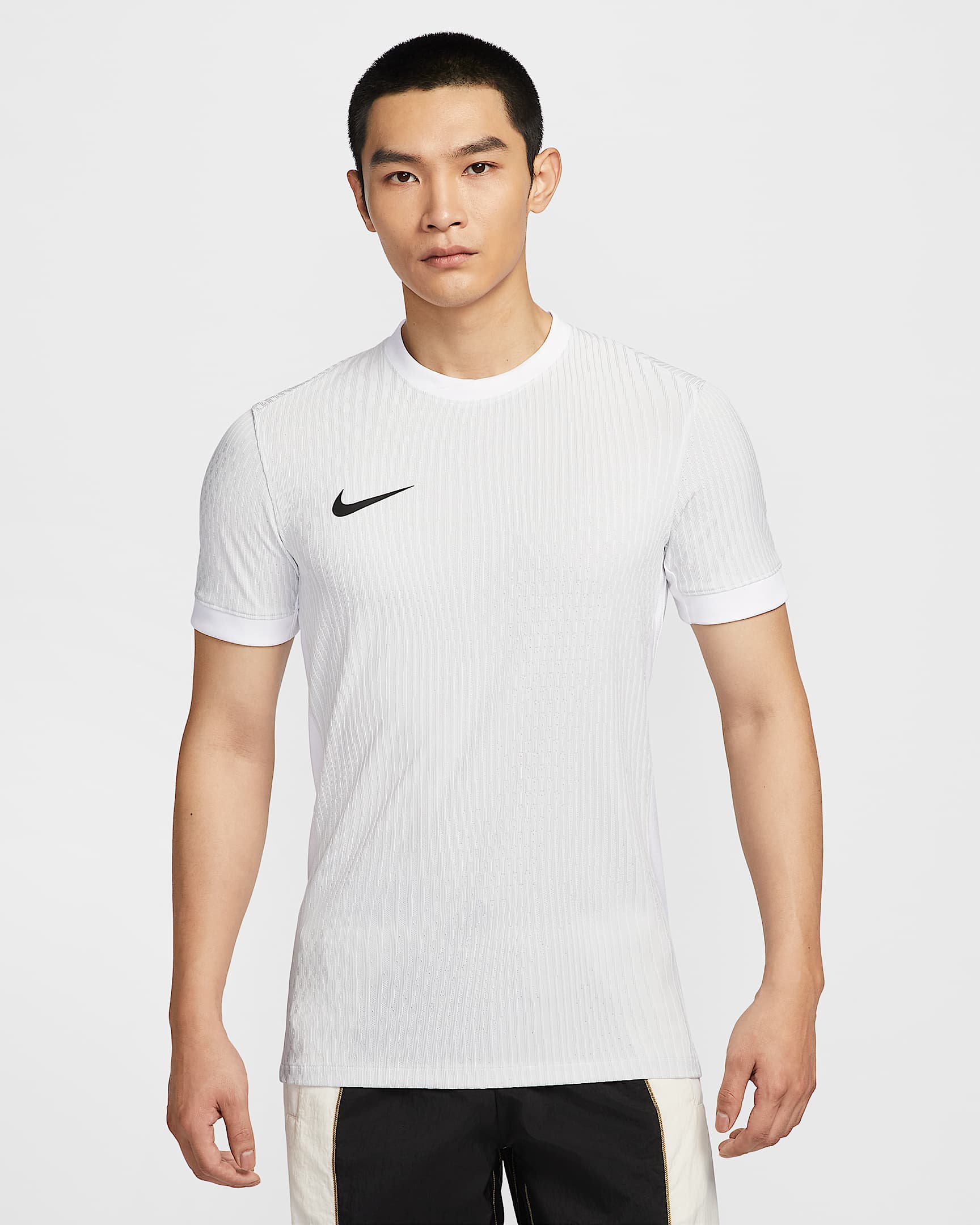 Nike VaporKnit V Dri-FIT ADV 男子速干足球球衣 - 白色/白金色/黑/黑