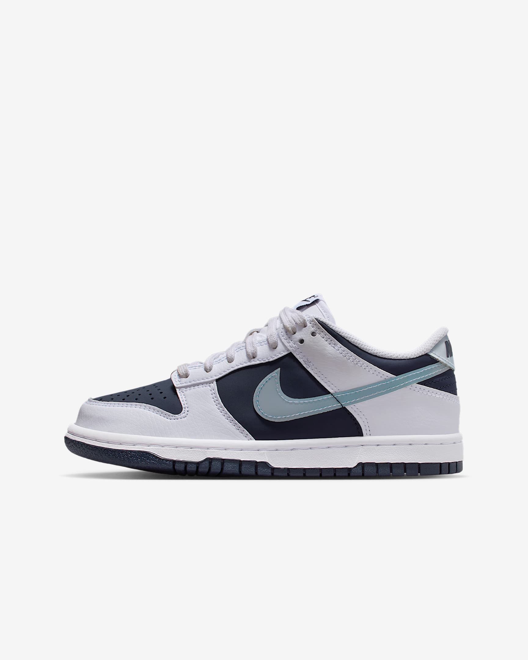 Nike Dunk Low 大童运动鞋 - 白色/深宝蓝/黑曜石色/浅军械蓝