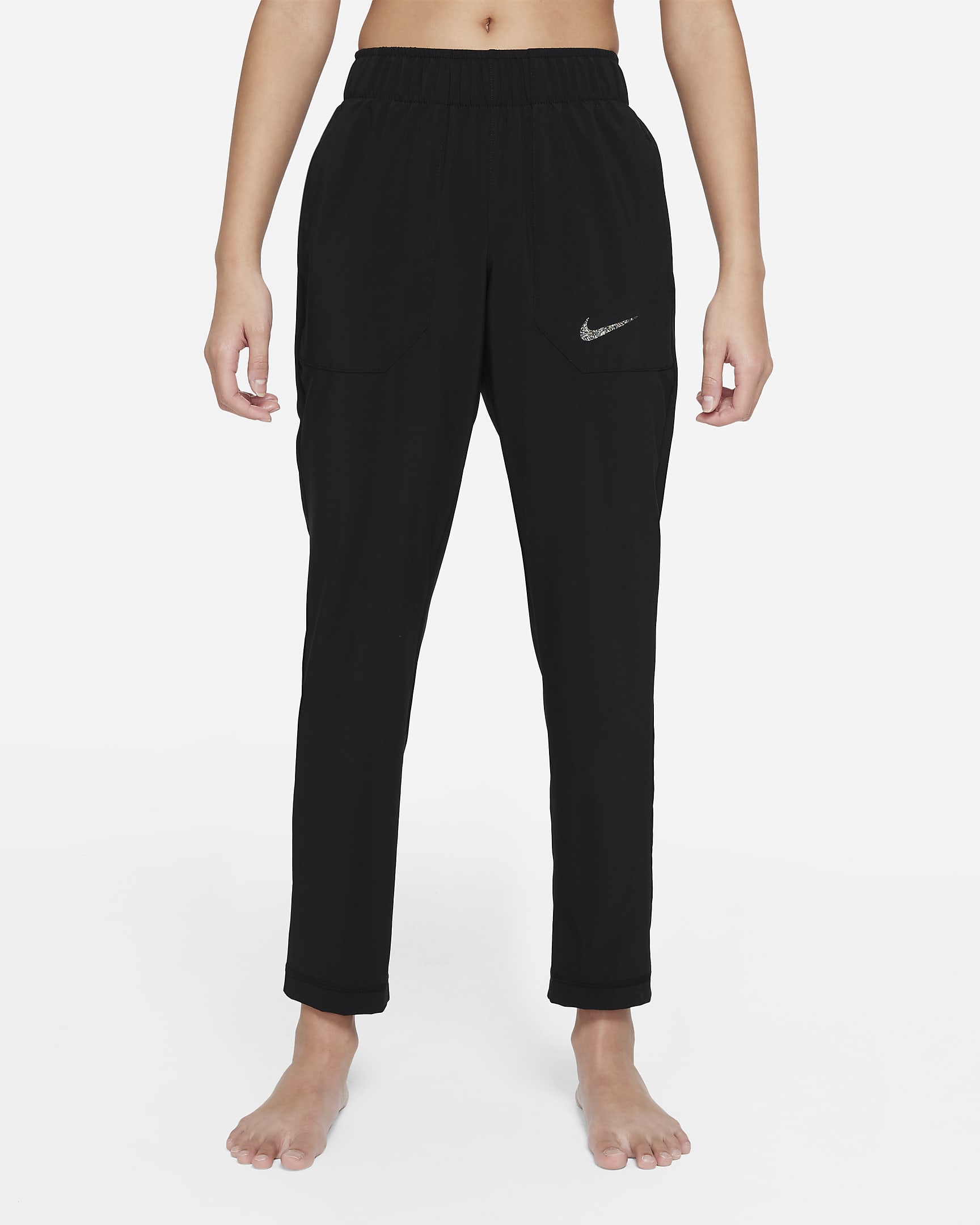 Nike Yoga Dri-FIT 大童(女孩)梭织长裤 - 黑